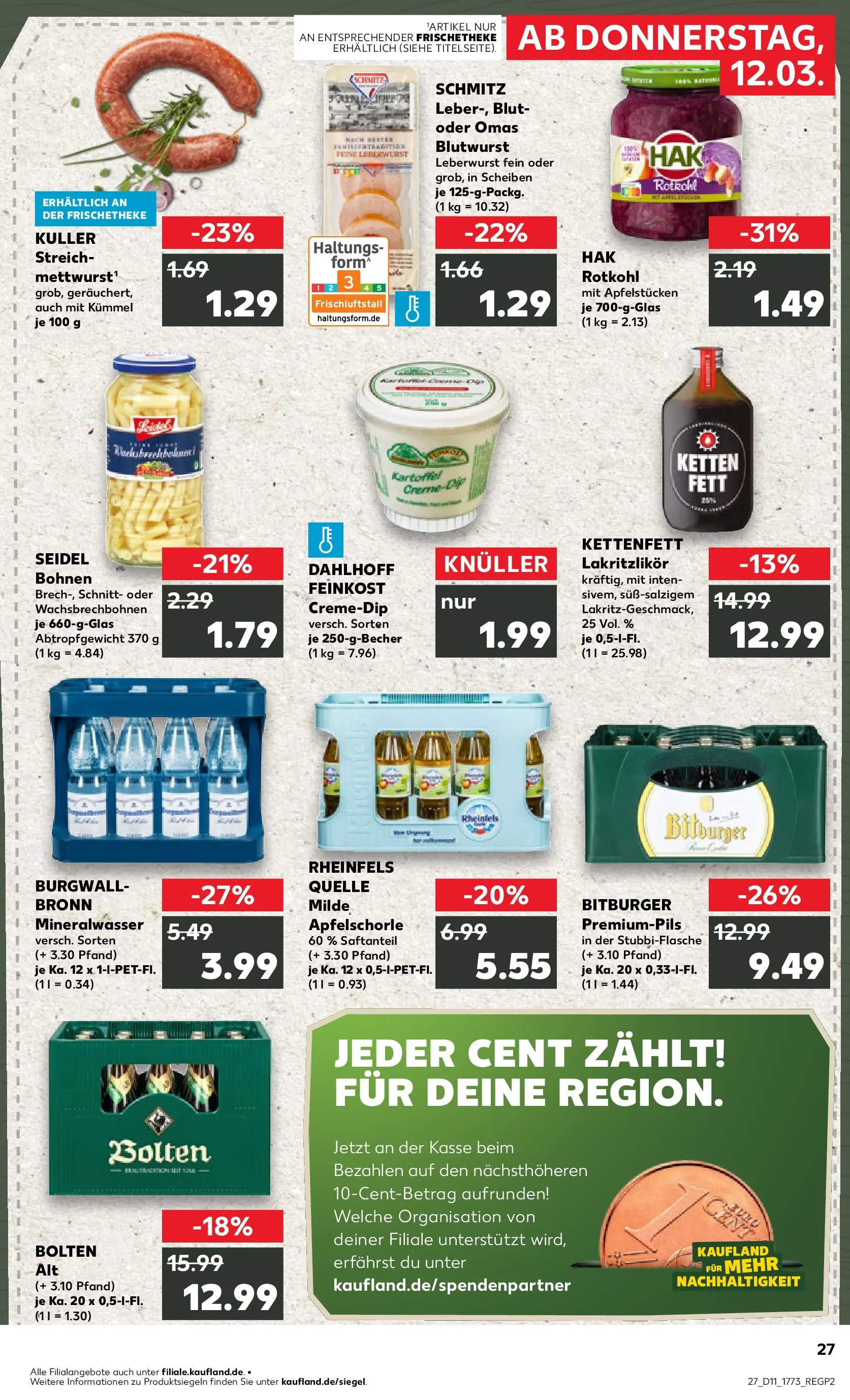 Prospekt Kaufland ab 09.03.2026 » Angebote Online zum Blättern | Seite: 39 | Produkte: Rotkohl, Mineralwasser, Apple, Rheinfels quelle