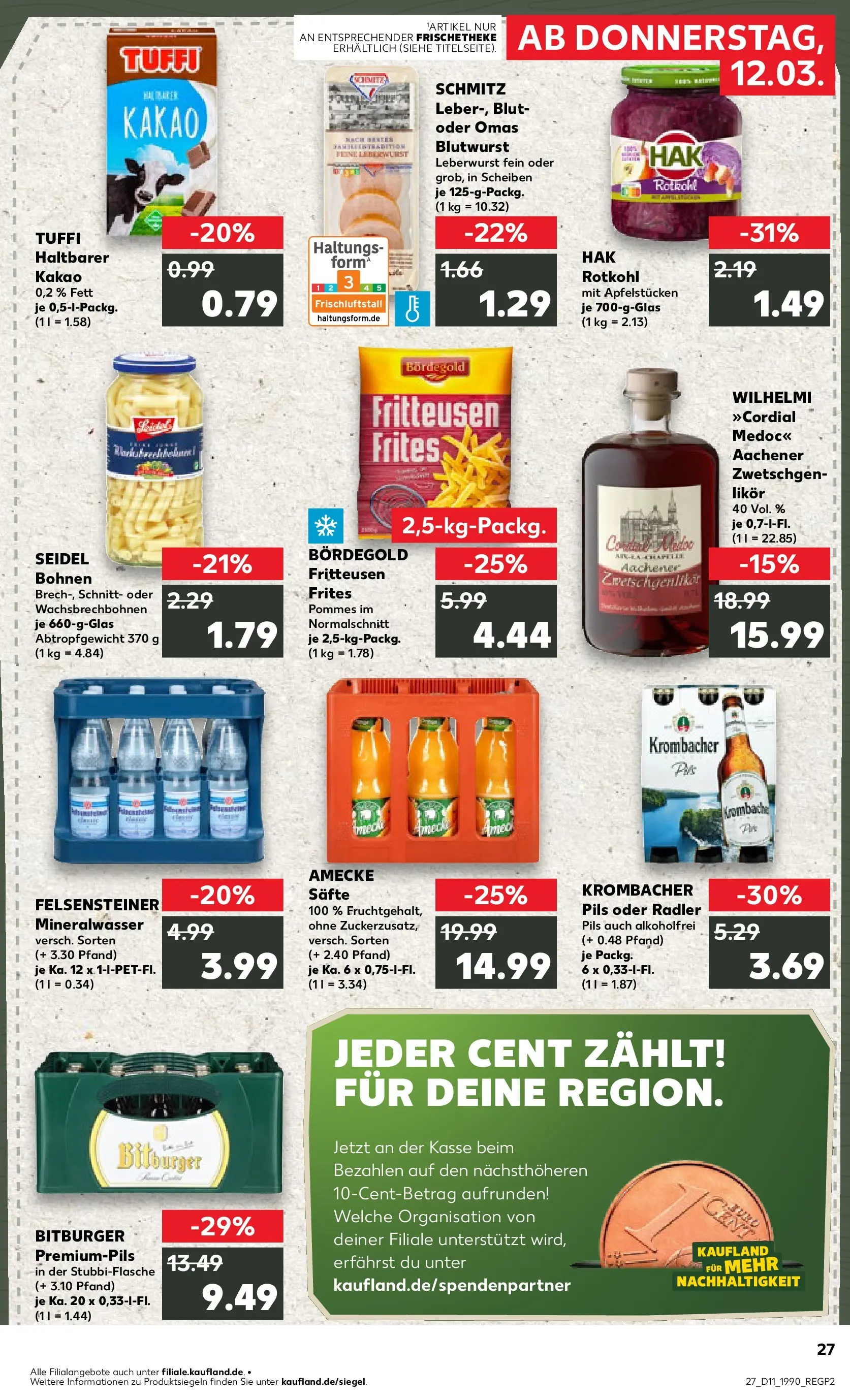 Prospekt Kaufland ab 09.03.2026 » Angebote Online zum Blättern | Seite: 39 | Produkte: Bitburger, Likör, Pils, Radler