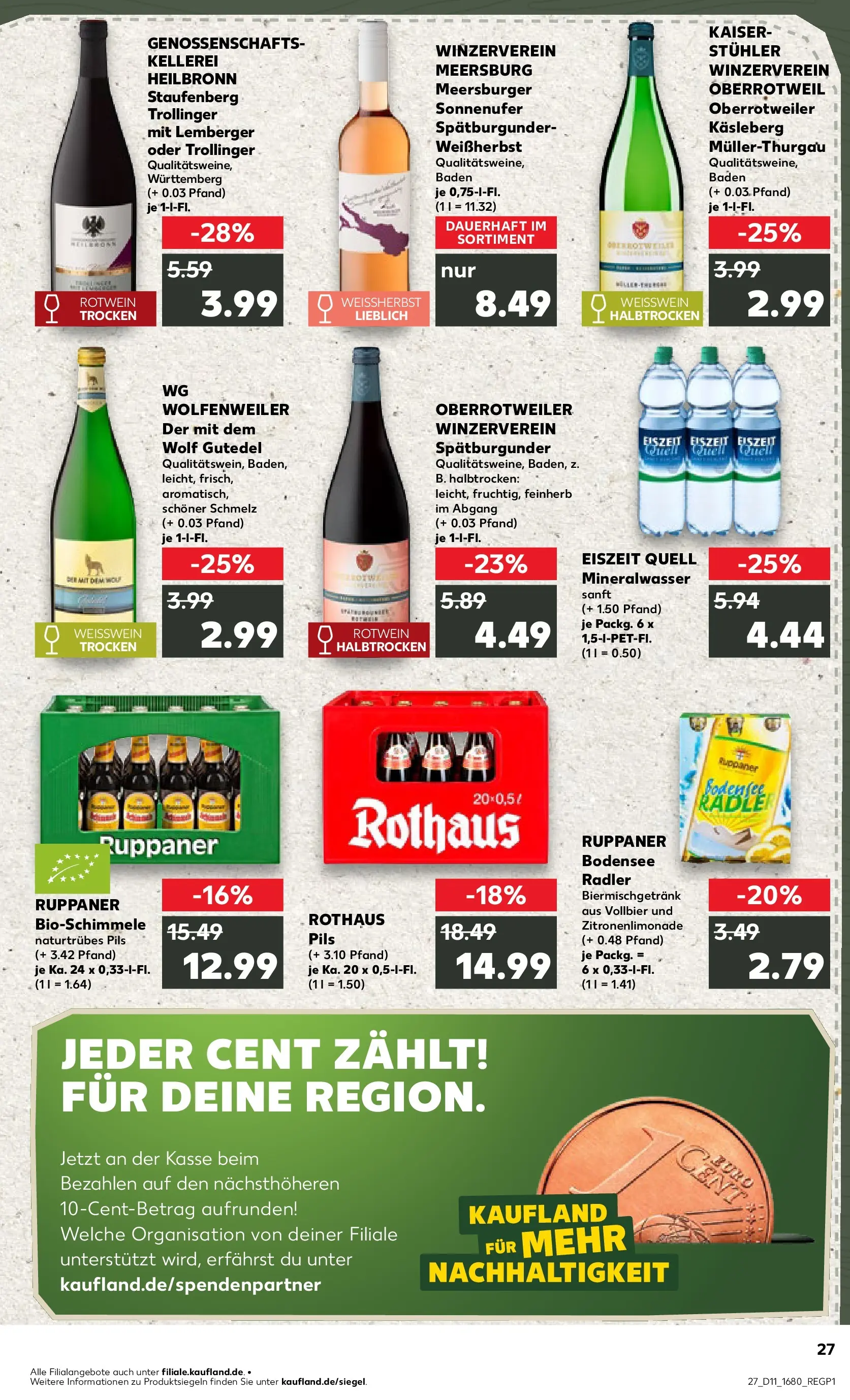 Prospekt Kaufland ab 09.03.2026 » Angebote Online zum Blättern | Seite: 39 | Produkte: Weißwein, Rotwein, Pils, Mineralwasser