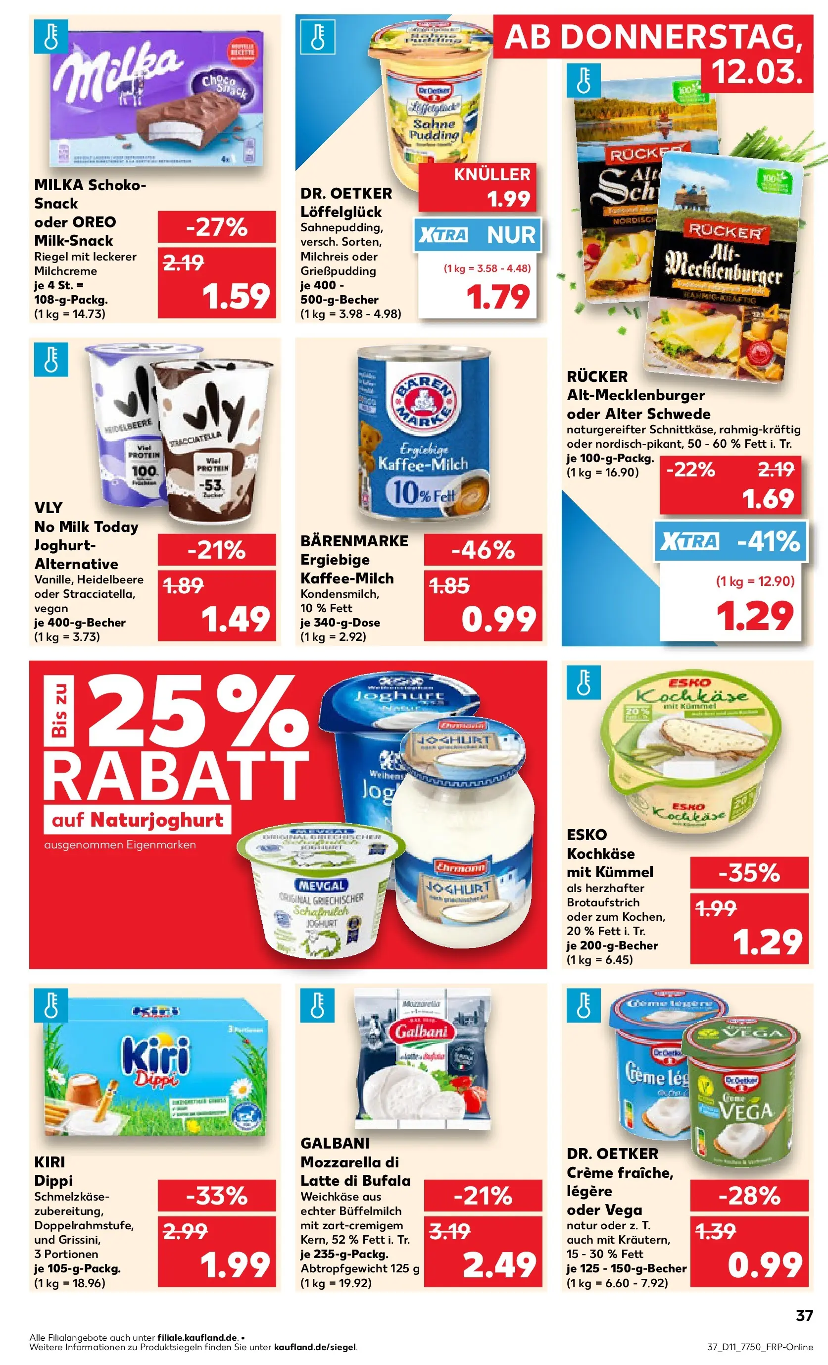 Prospekt Kaufland ab 09.03.2026 » Angebote Online zum Blättern | Seite: 49 | Produkte: Joghurt, Mozzarella, Milka, Creme