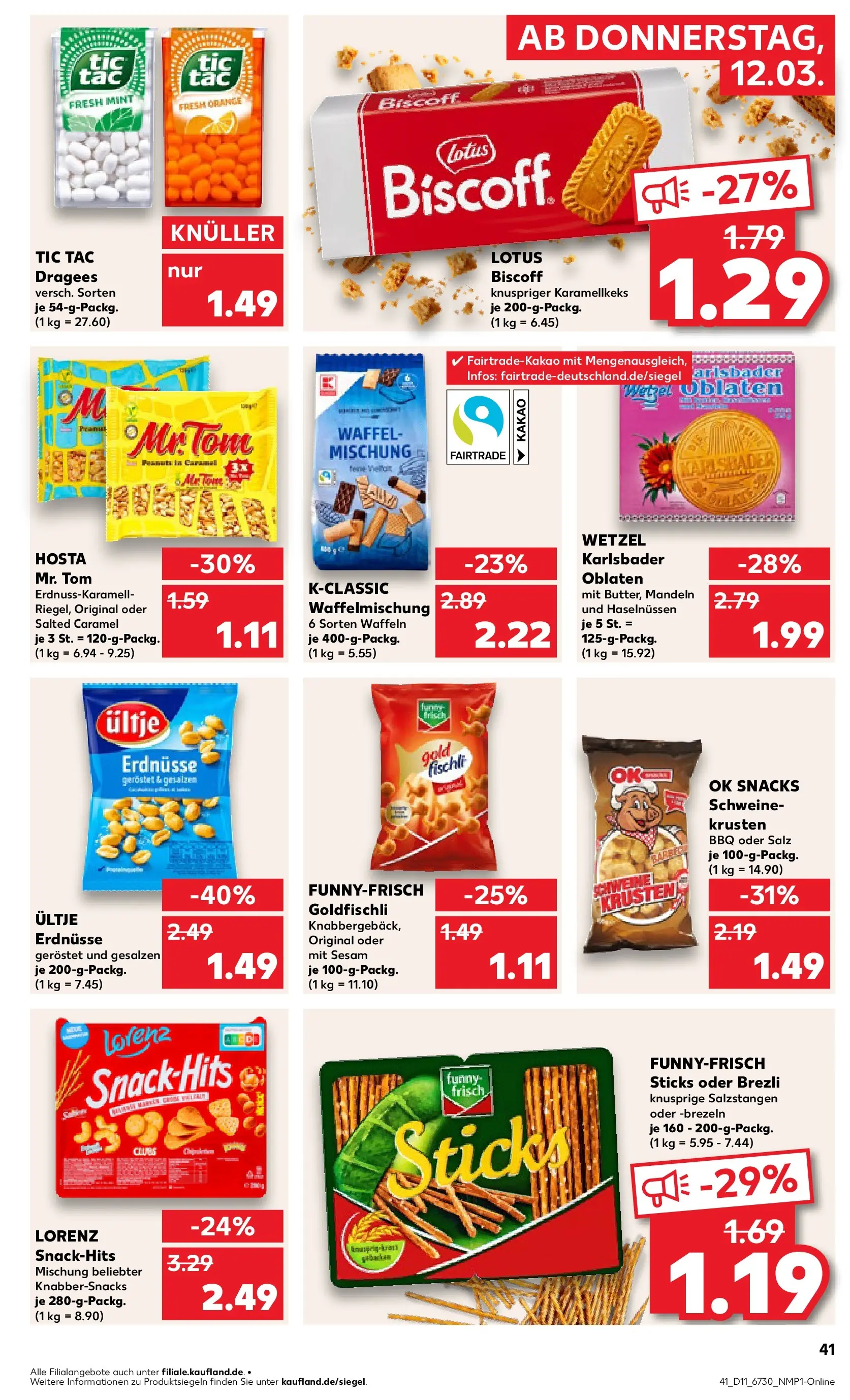 Prospekt Kaufland ab 09.03.2026 » Angebote Online zum Blättern | Seite: 53 | Produkte: Ultje erdnusse, Mandeln, Waffeln, Salz