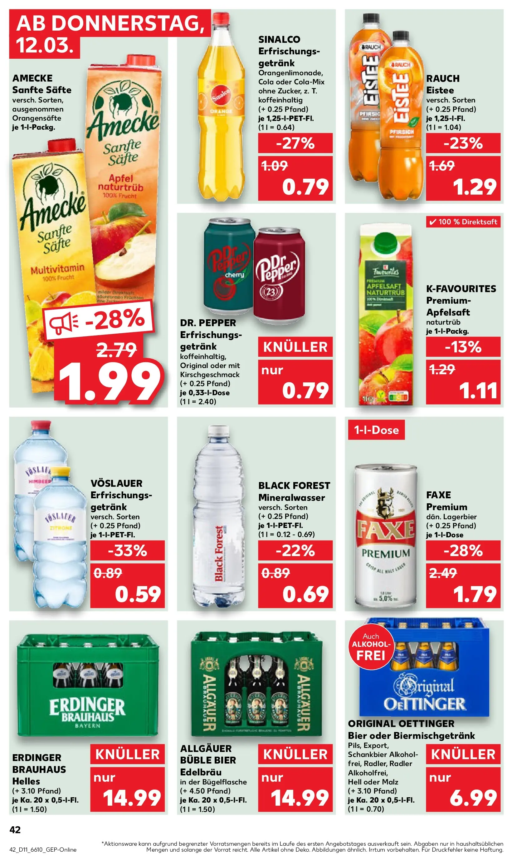 Prospekt Kaufland ab 09.03.2026 » Angebote Online zum Blättern | Seite: 54 | Produkte: Erdinger, Oettinger, Mineralwasser, Radler