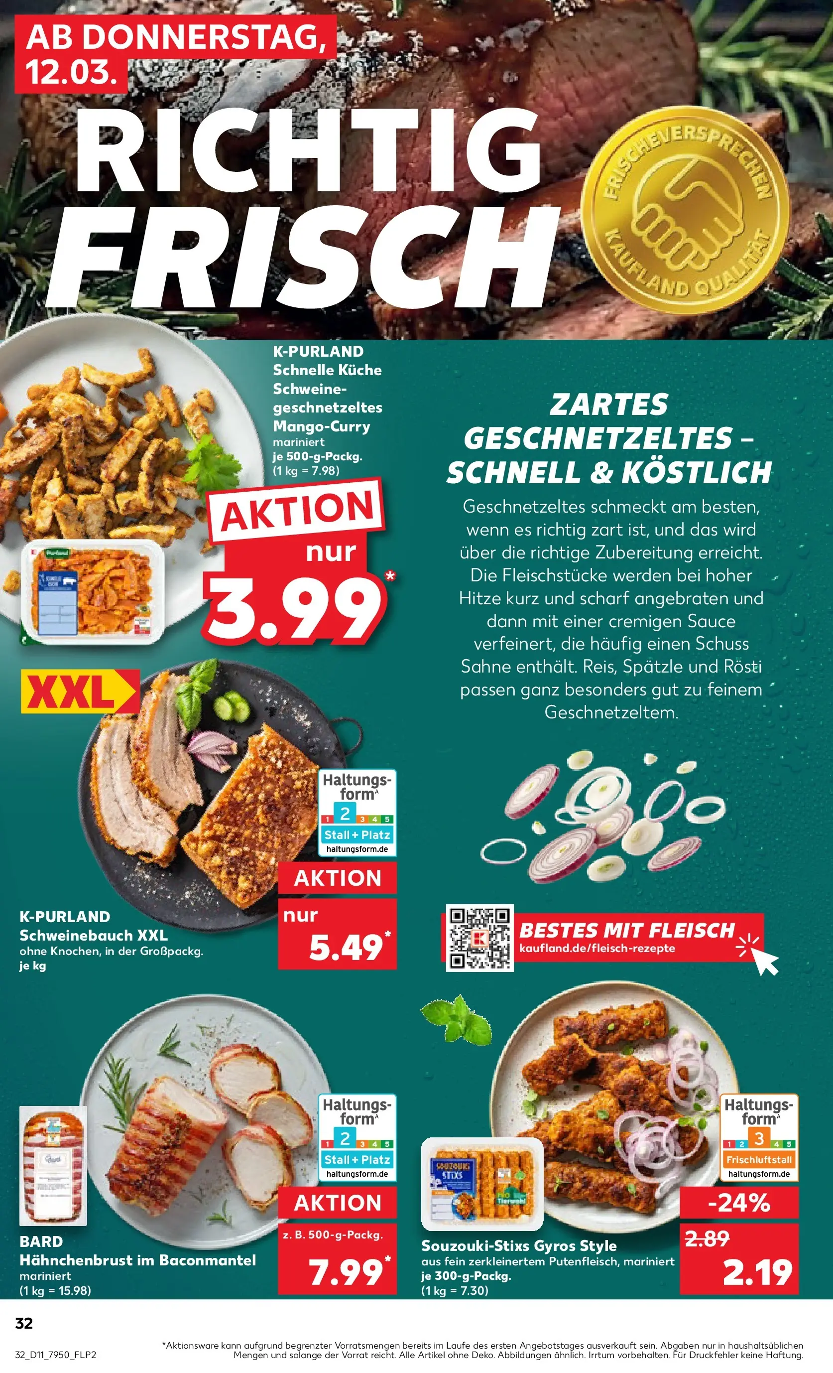 Prospekt Kaufland ab 09.03.2026 » Angebote Online zum Blättern | Seite: 44 | Produkte: Schweinebauch, Gyros, Fleisch, Hahnchenbrust