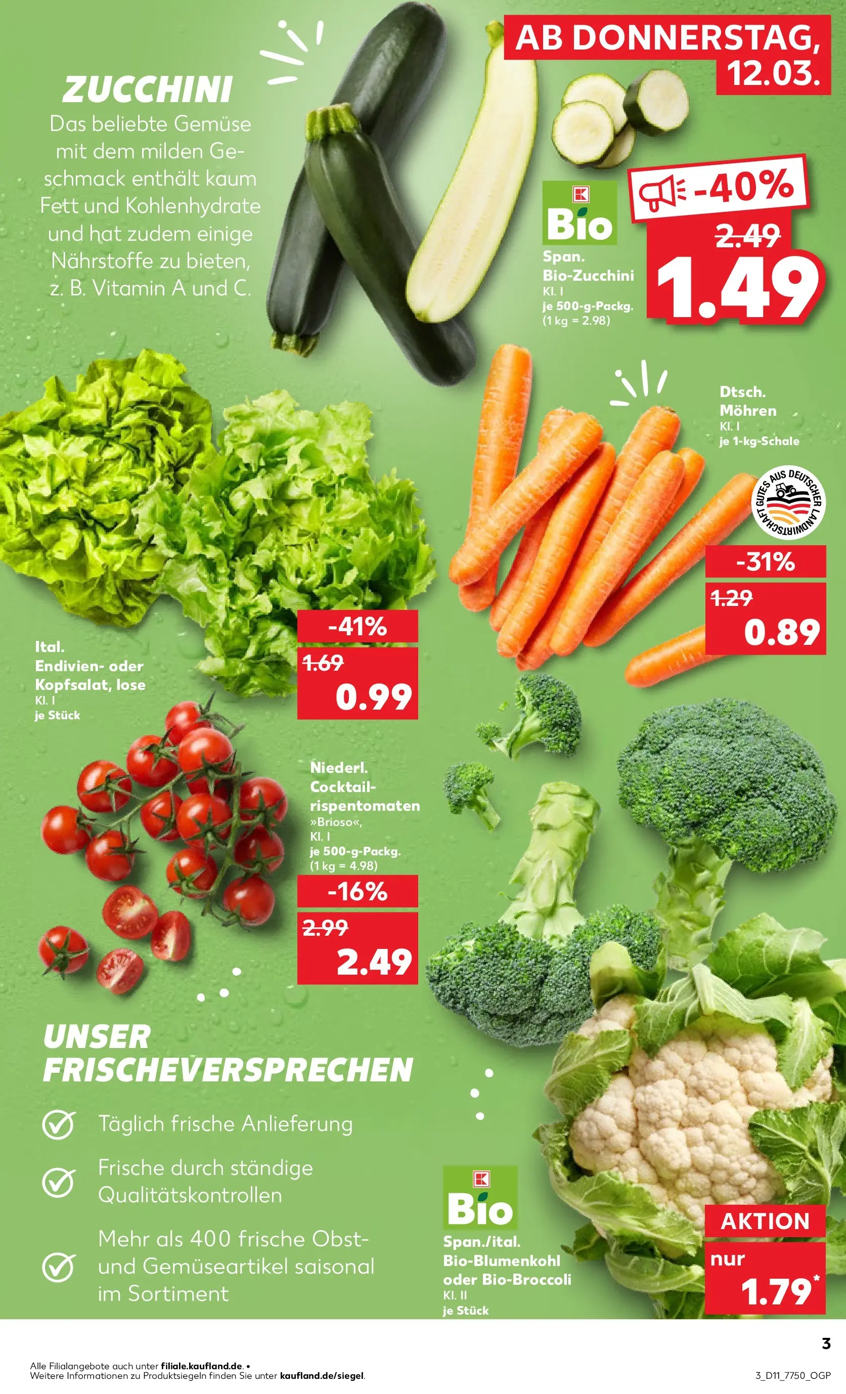 Prospekt Kaufland ab 09.03.2026 » Angebote Online zum Blättern | Seite: 15 | Produkte: Mohren, Gemüse, Obst, Zucchini