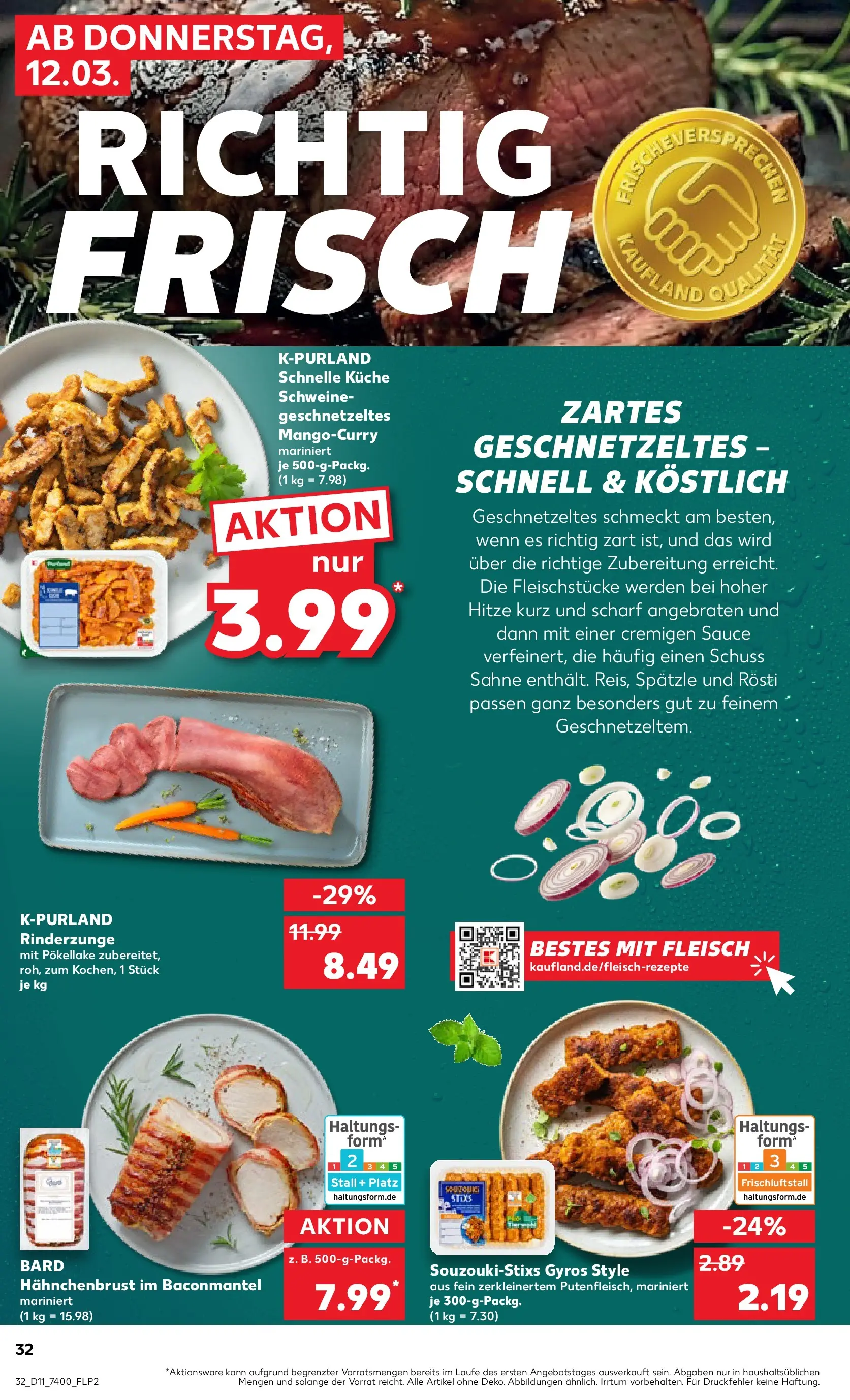 Prospekt Kaufland ab 09.03.2026 » Angebote Online zum Blättern | Seite: 44 | Produkte: Gyros, Sahne, Fleisch, Hahnchenbrust