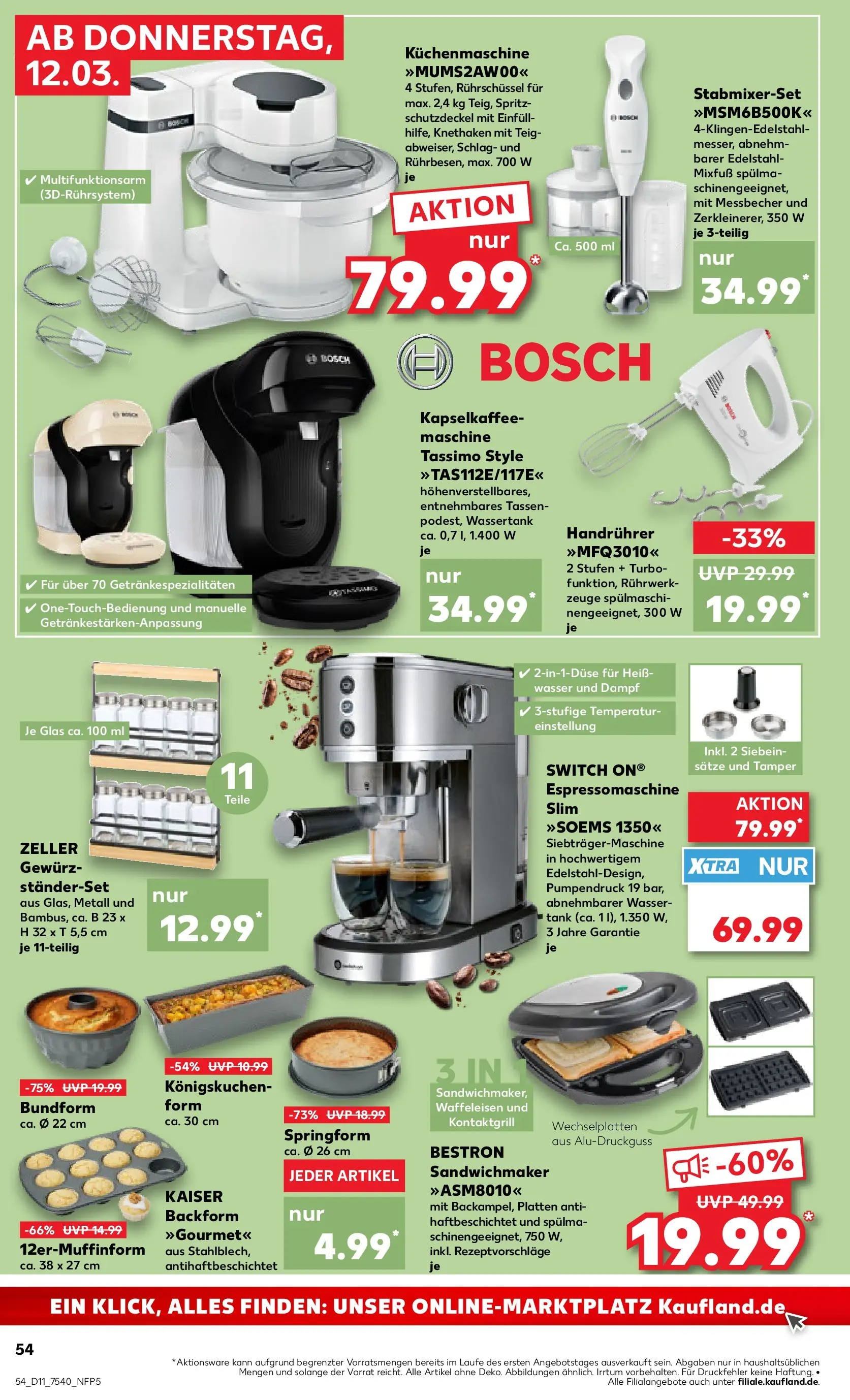 Prospekt Kaufland ab 09.03.2026 » Angebote Online zum Blättern | Seite: 66 | Produkte: Bosch, Wasser, Waffeleisen, Tassimo