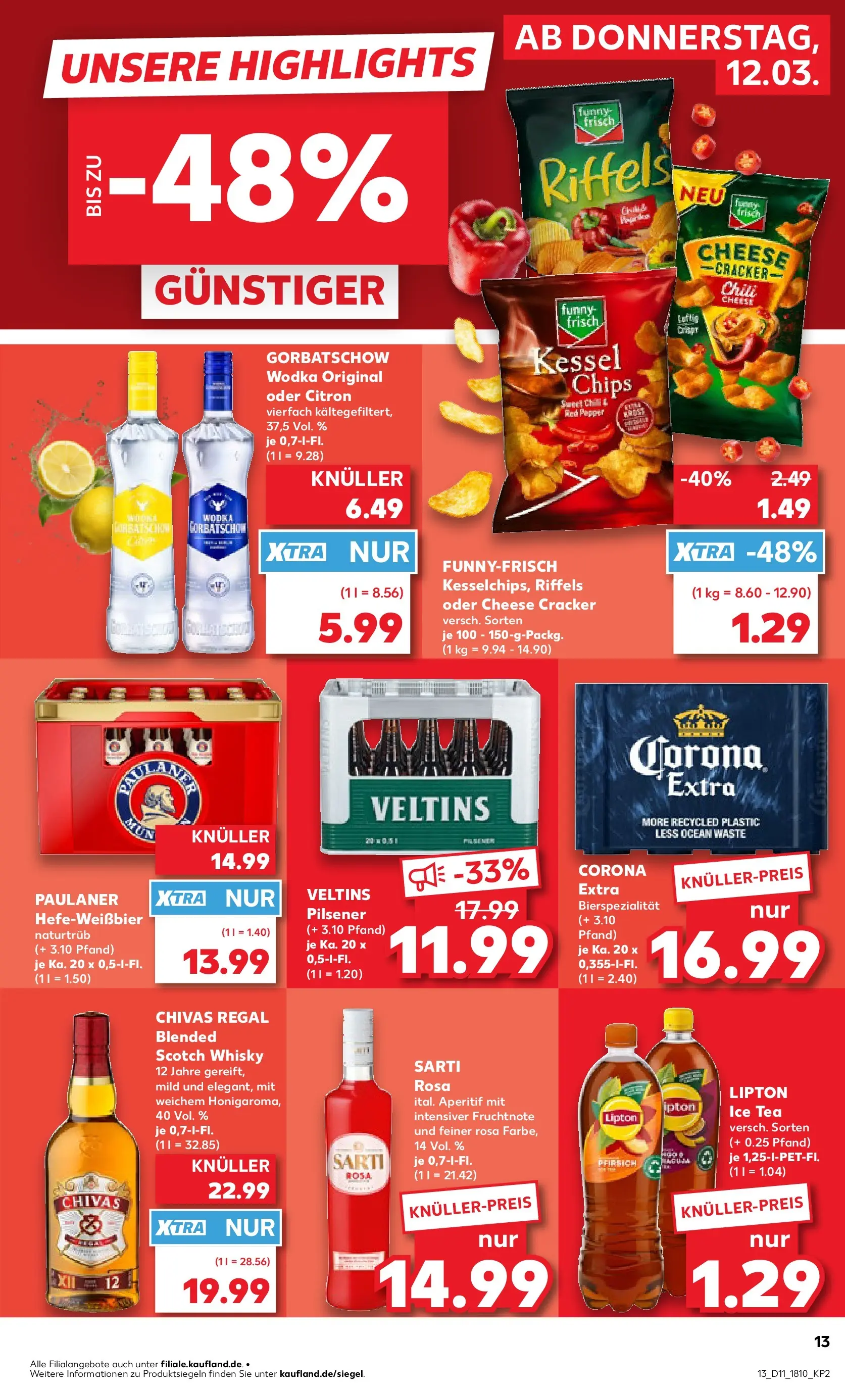 Prospekt Kaufland ab 09.03.2026 » Angebote Online zum Blättern | Seite: 25 | Produkte: Regal, Pfirsich, Wodka gorbatschow, Veltins
