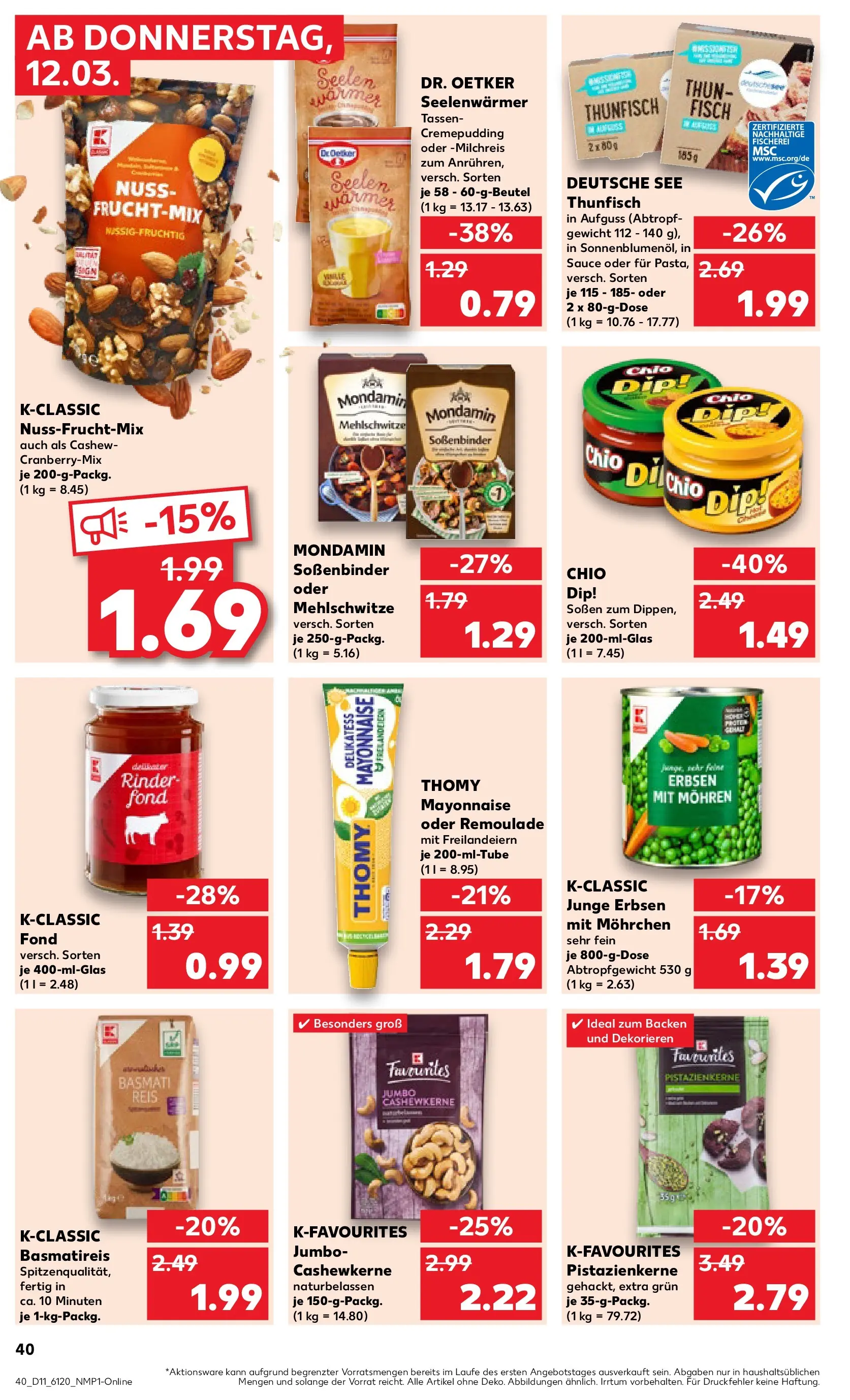 Prospekt Kaufland ab 09.03.2026 » Angebote Online zum Blättern | Seite: 52 | Produkte: Thunfisch, Fisch, Mayonnaise, Reis