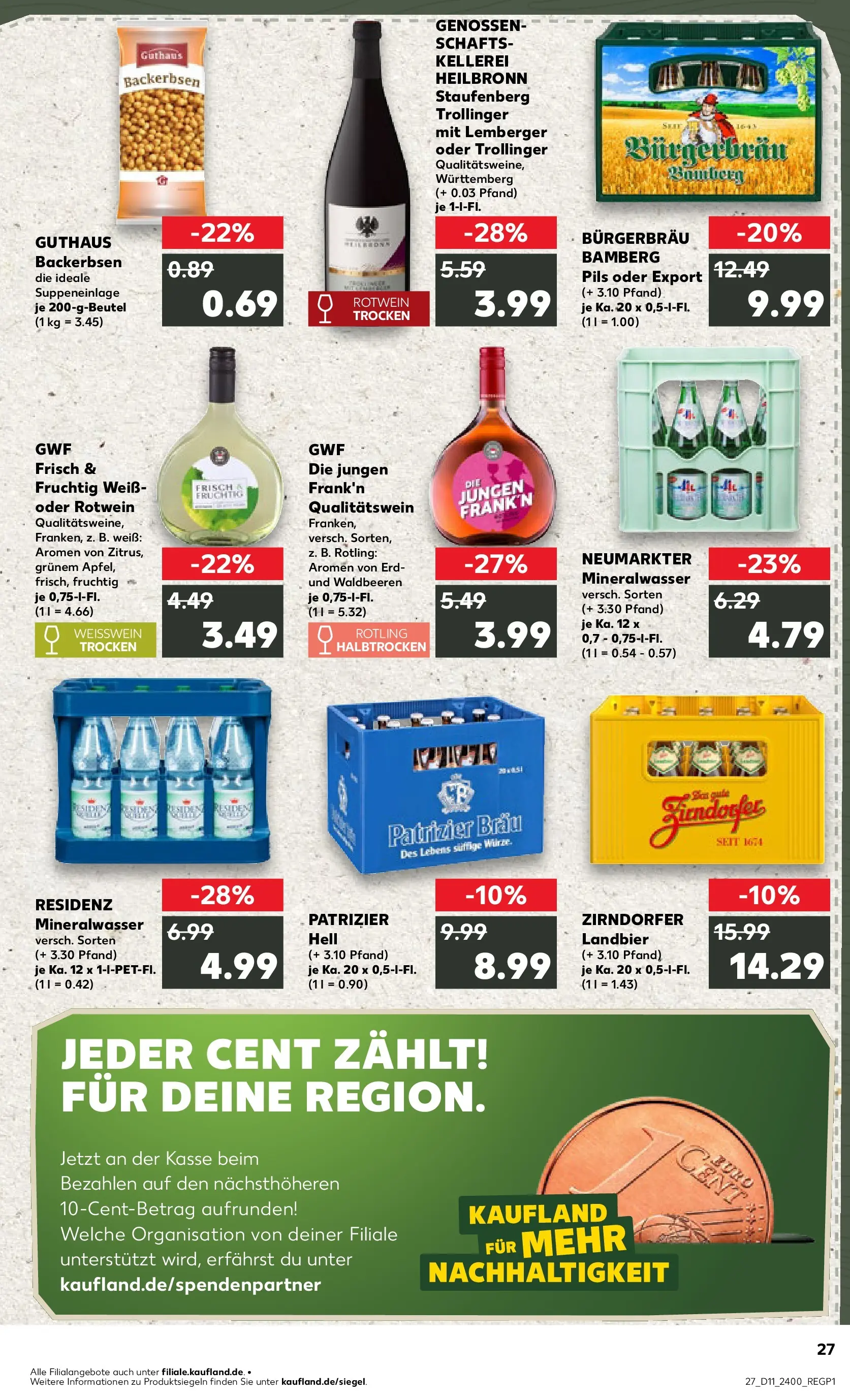 Prospekt Kaufland ab 12.03.2026 » Angebote Online zum Blättern | Seite: 27 | Produkte: Weißwein, Rotwein, Pils, Äpfel