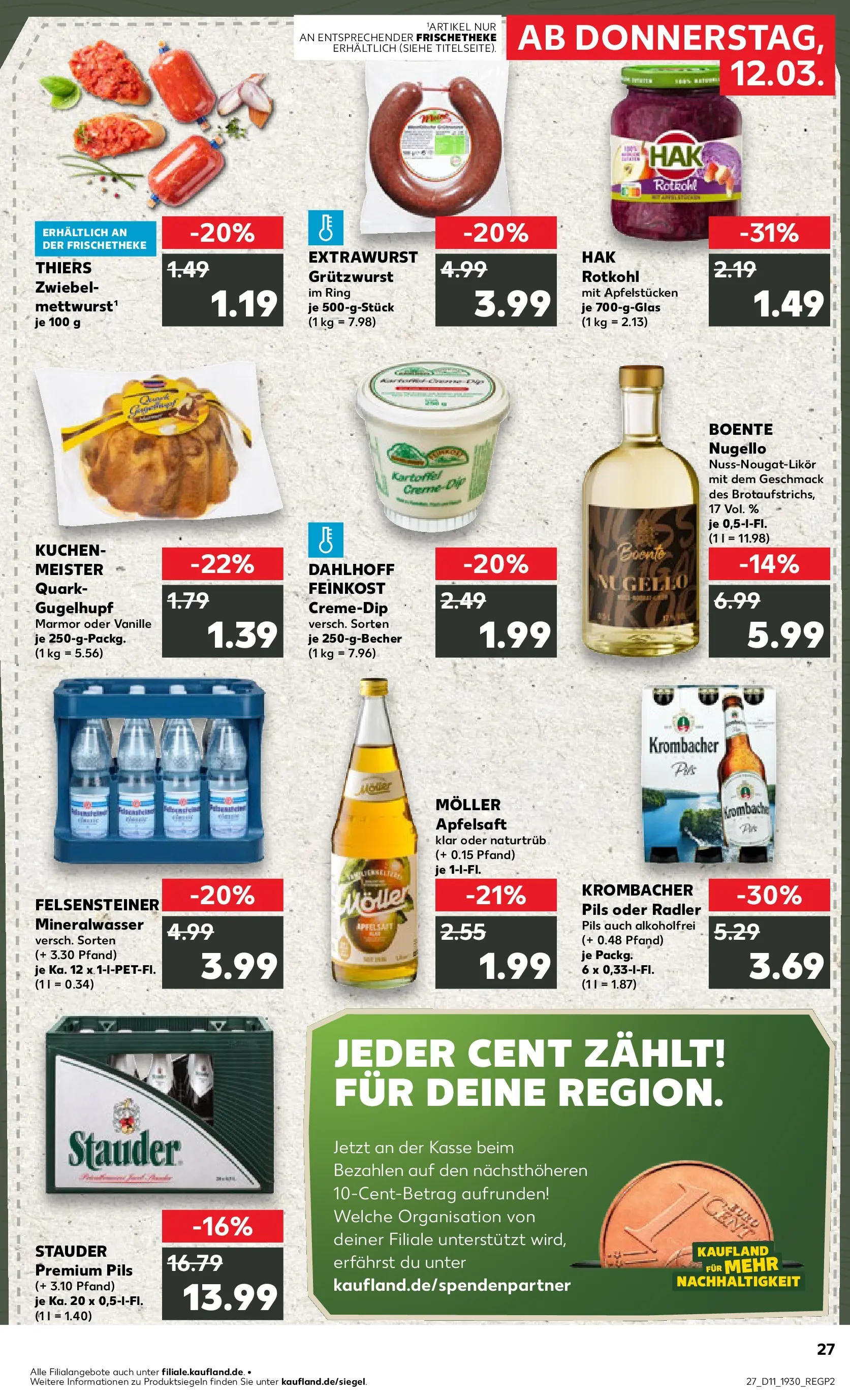 Prospekt Kaufland ab 12.03.2026 » Angebote Online zum Blättern | Seite: 35 | Produkte: Pils, Mineralwasser, Radler, Kuchen