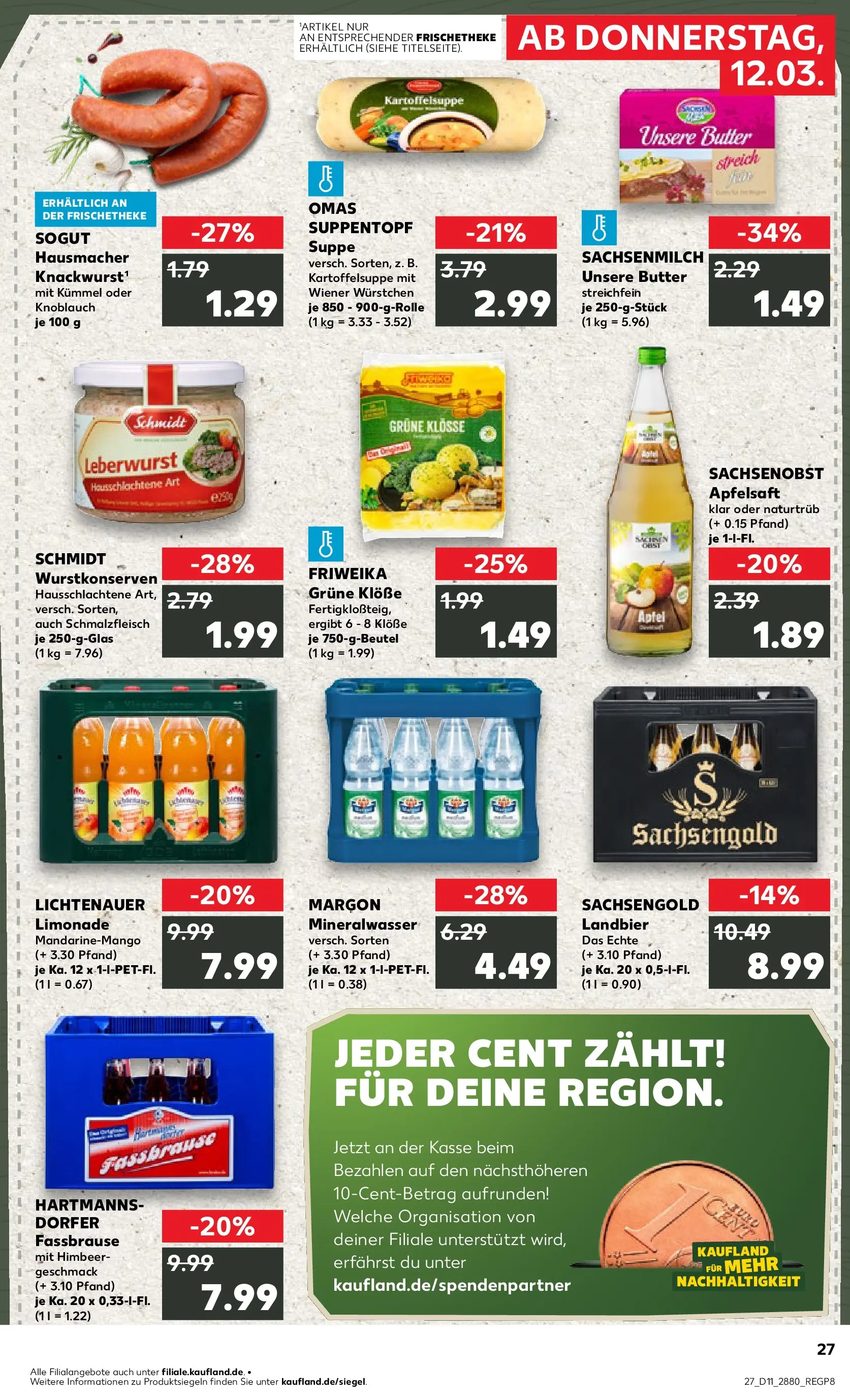 Prospekt Kaufland ab 12.03.2026 » Angebote Online zum Blättern | Seite: 27 | Produkte: Wiener wurstchen, Äpfel, Knoblauch, Fassbrause