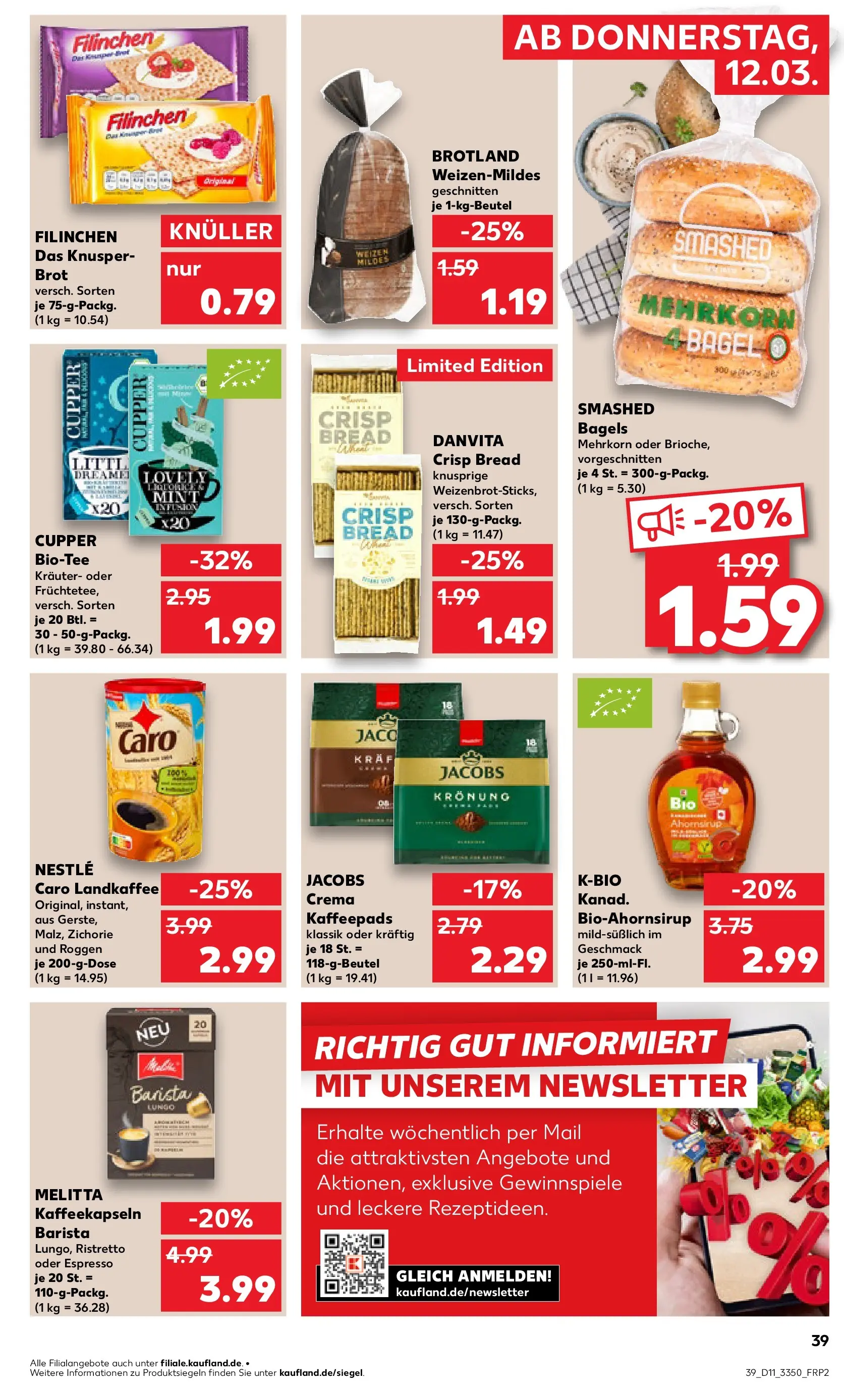 Prospekt Kaufland ab 08.03.2026 » Angebote Online zum Blättern | Seite: 51 | Produkte: Melitta, Kaffeepads, Brot