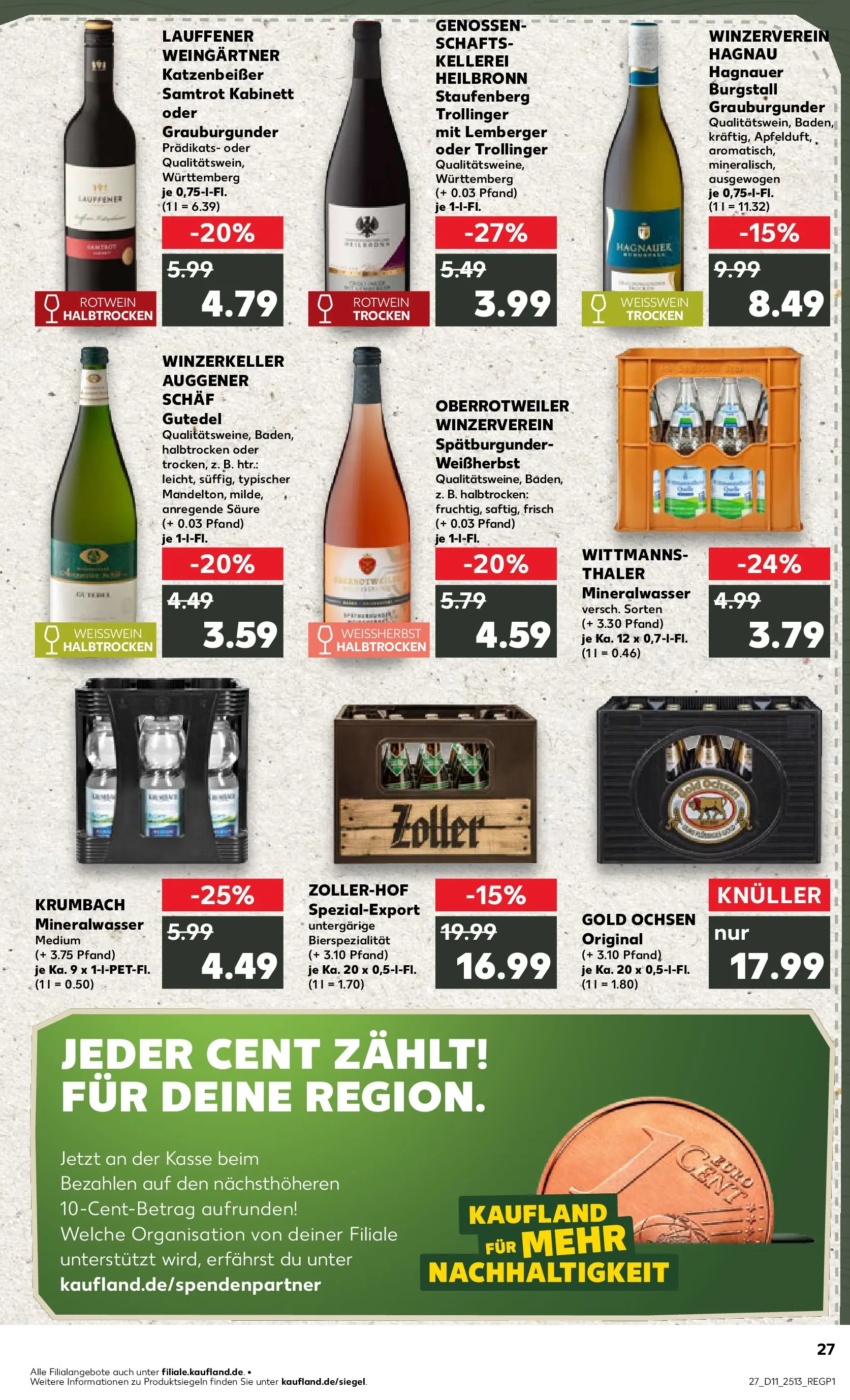 Prospekt Kaufland ab 09.03.2026 » Angebote Online zum Blättern | Seite: 39 | Produkte: Weißwein, Rotwein, Mineralwasser