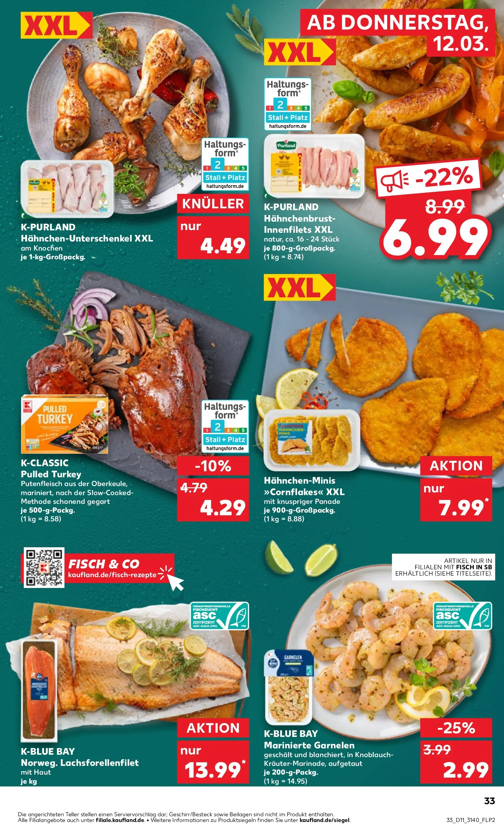 Prospekt Kaufland ab 09.03.2026 » Angebote Online zum Blättern | Seite: 45 | Produkte: Garnelen, Fisch, Knoblauch, Hahnchenbrust