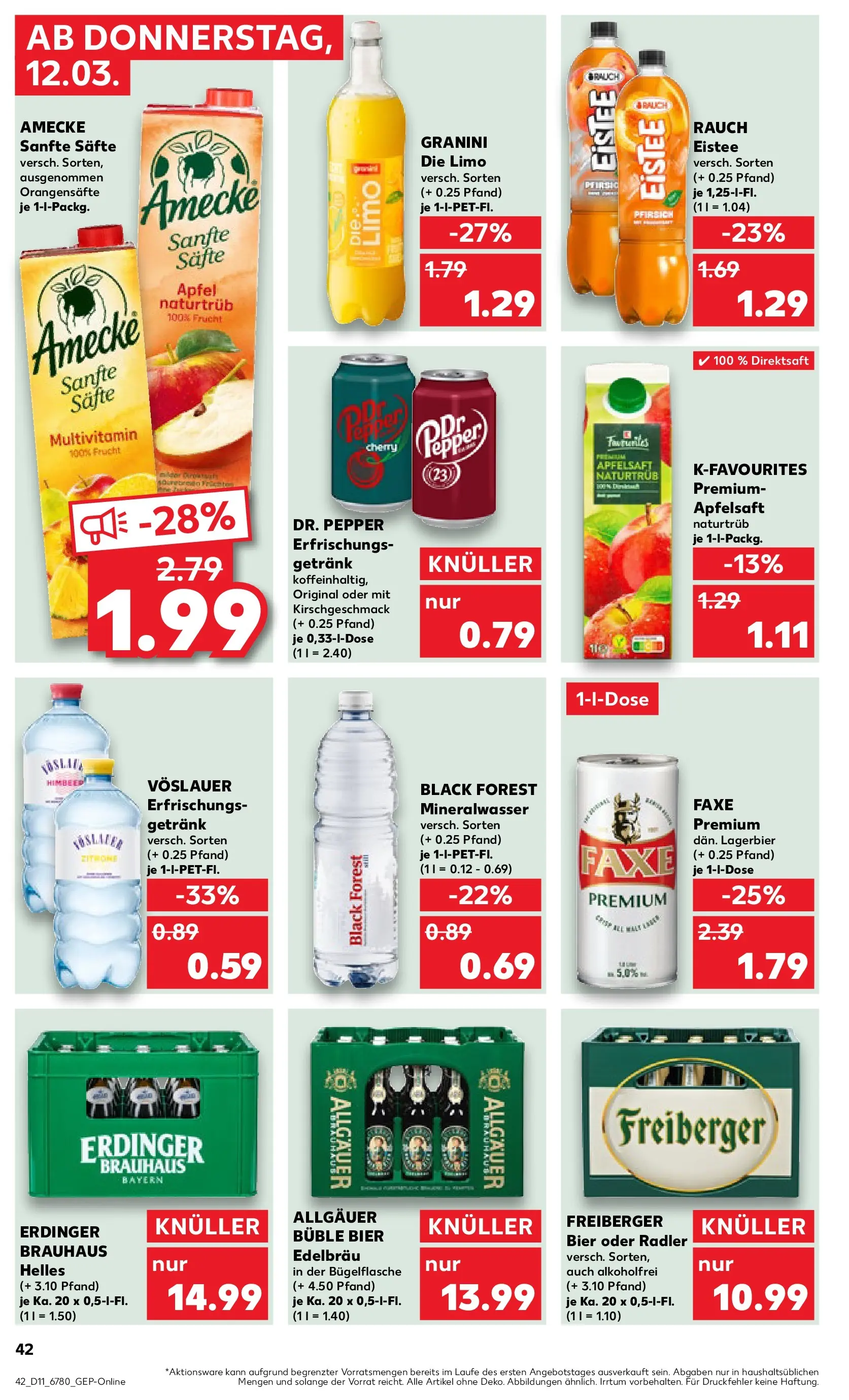 Prospekt Kaufland ab 08.03.2026 » Angebote Online zum Blättern | Seite: 54 | Produkte: Bier, Apfelsaft, Pfirsich, Granini