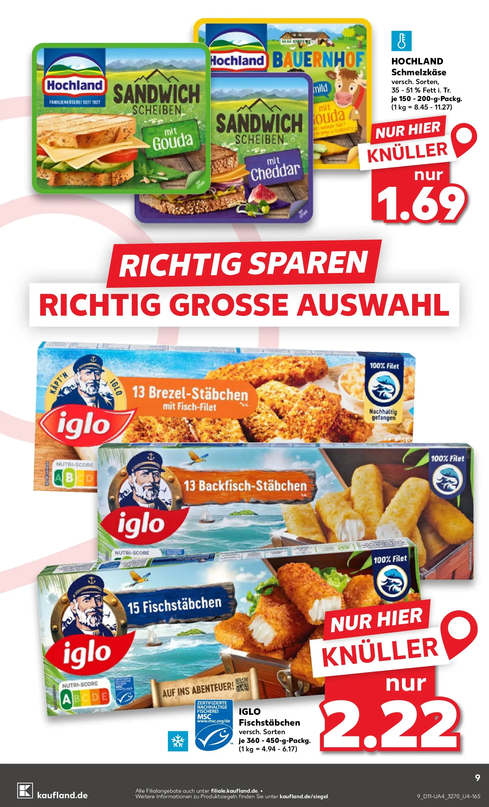 Prospekt Kaufland ab 12.03.2026 » Angebote Online zum Blättern | Seite: 9 | Produkte: Gouda, Iglo, Fischstabchen