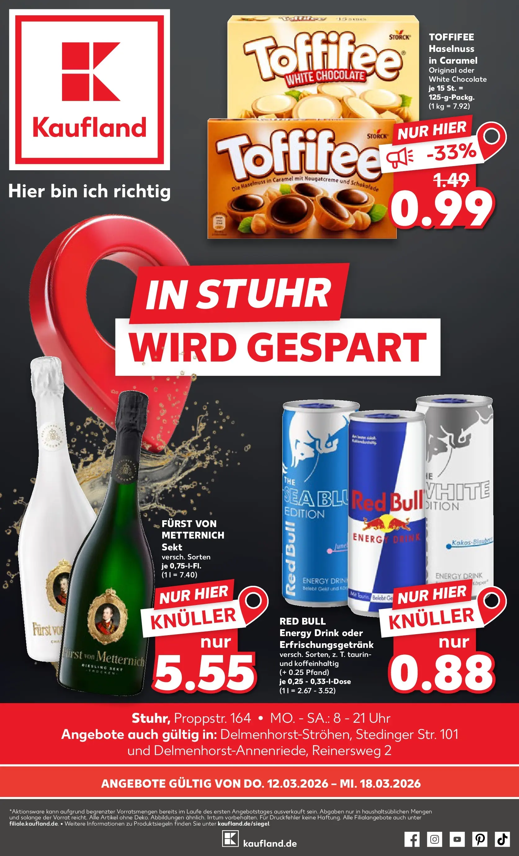 Prospekt Kaufland ab 09.03.2026 » Angebote Online zum Blättern | Seite: 13 | Produkte: Furst von metternich, Red bull, Energy, Toffifee