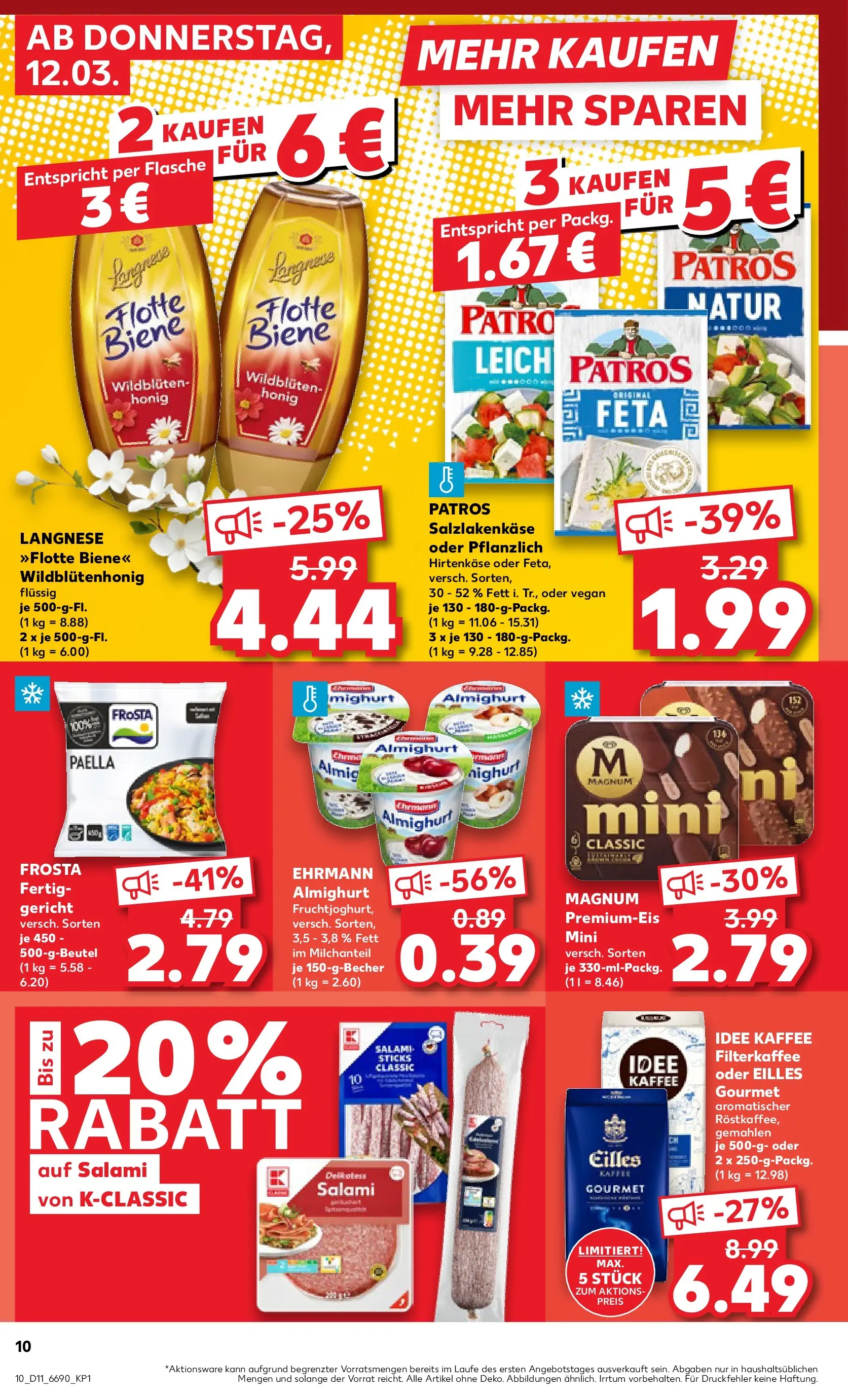 Prospekt Kaufland ab 09.03.2026 » Angebote Online zum Blättern | Seite: 30 | Produkte: Idee kaffee, Ehrmann almighurt, Feta, Patros