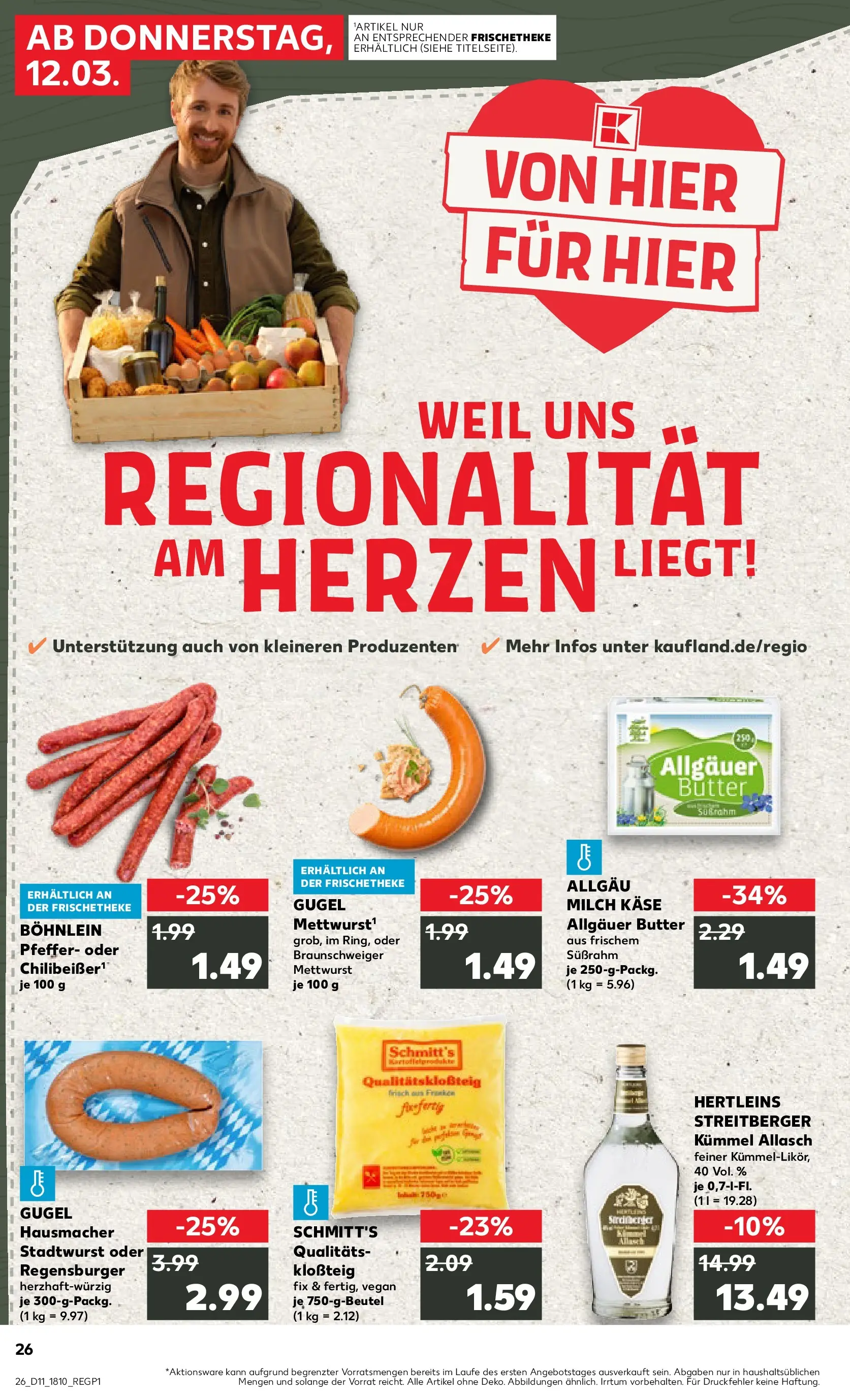 Prospekt Kaufland ab 09.03.2026 » Angebote Online zum Blättern | Seite: 38 | Produkte: Milch, Butter, Käse, Pfeffer
