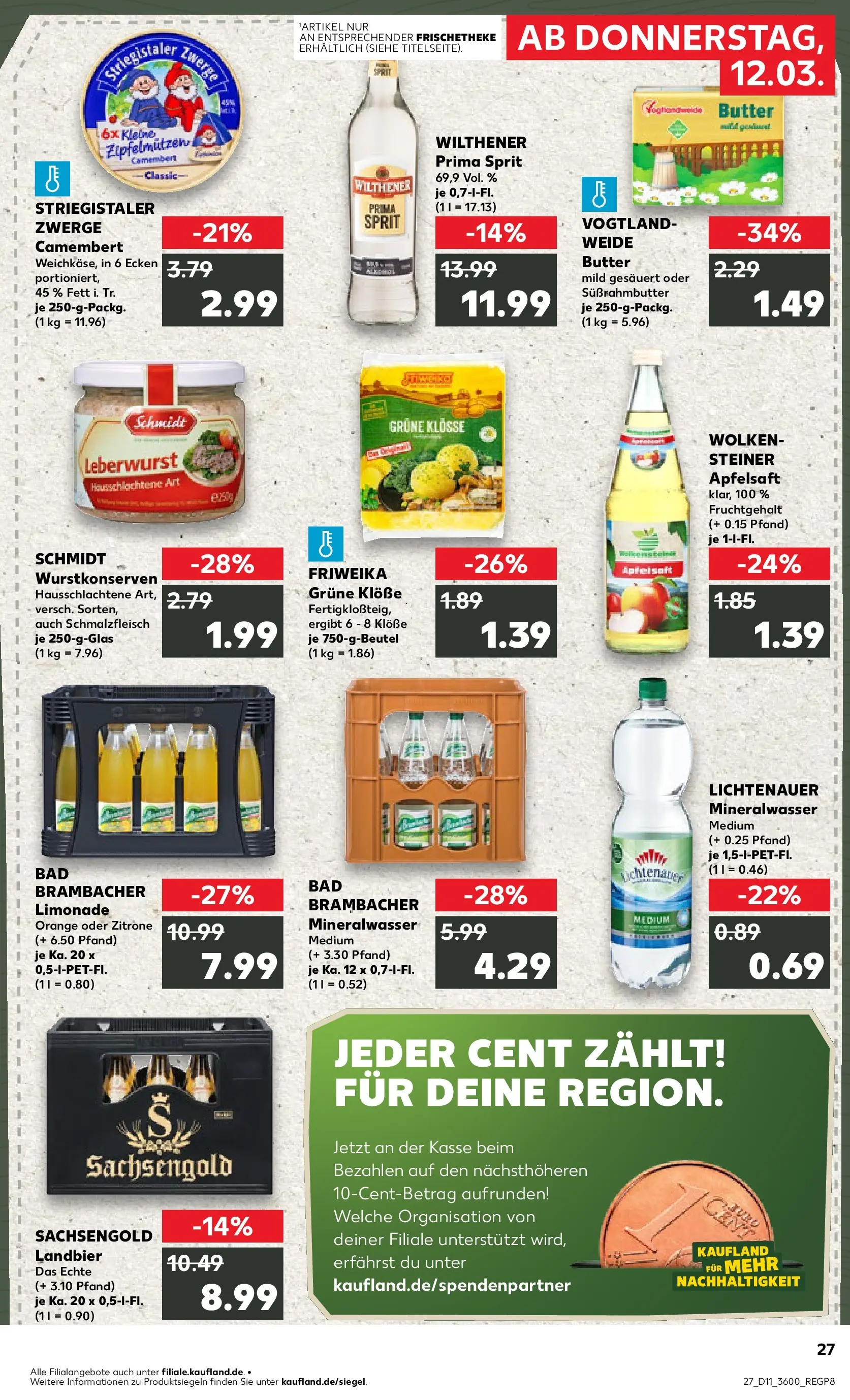 Prospekt Kaufland ab 08.03.2026 » Angebote Online zum Blättern | Seite: 39 | Produkte: Butter, Limonade, Mineralwasser, Zitrone