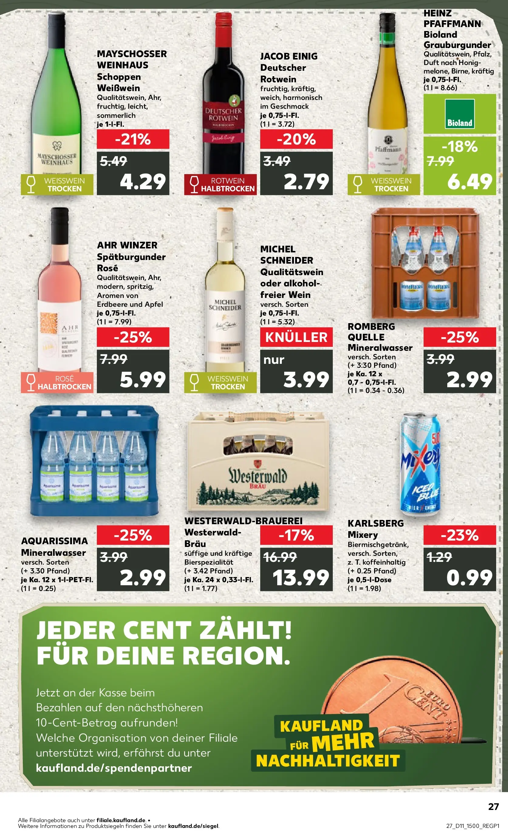 Prospekt Kaufland ab 11.03.2026 » Angebote Online zum Blättern | Seite: 27 | Produkte: Weißwein, Rotwein, Duft, Äpfel