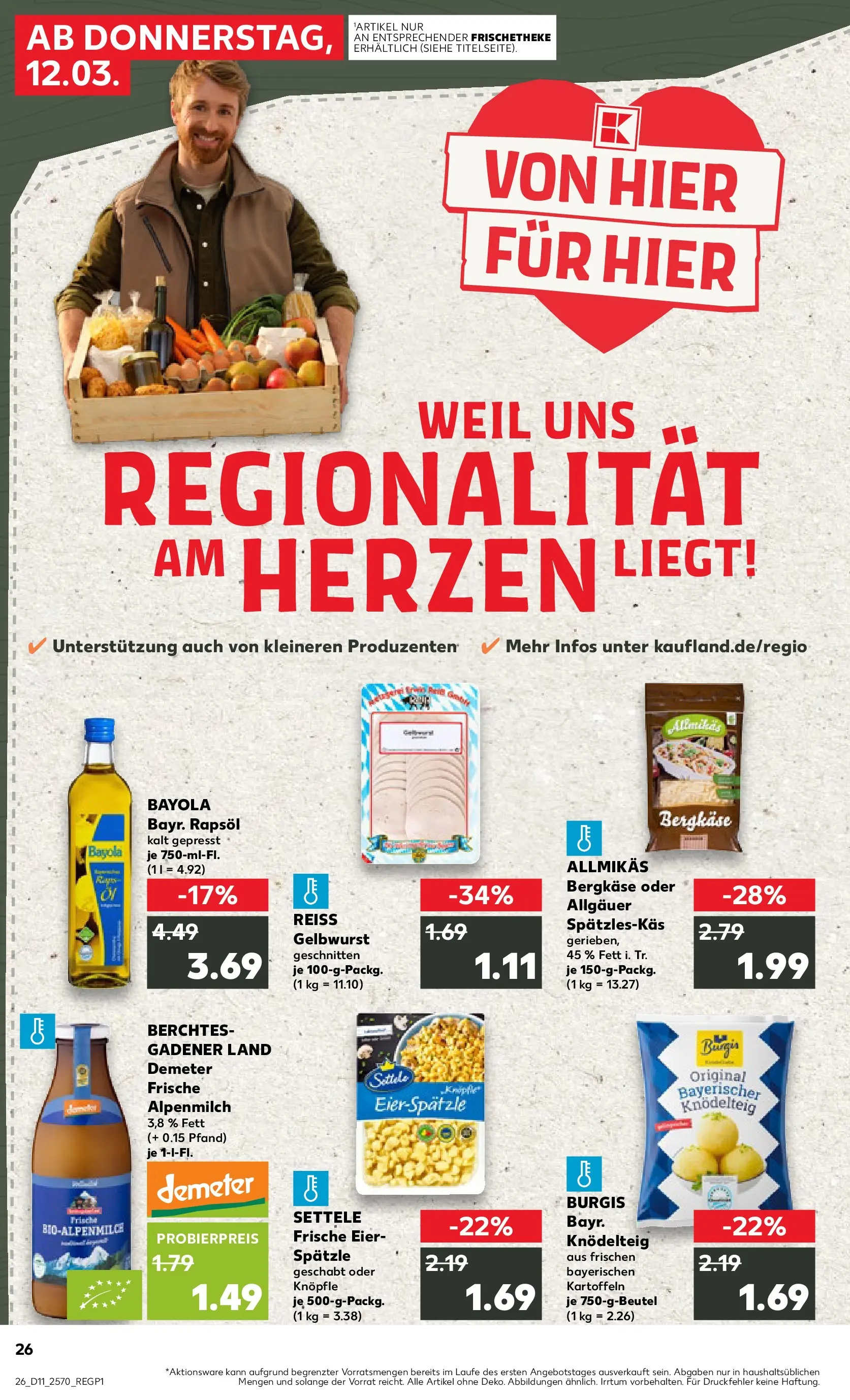 Prospekt Kaufland ab 11.03.2026 » Angebote Online zum Blättern | Seite: 26 | Produkte: Eier, Rapsöl, Kartoffeln