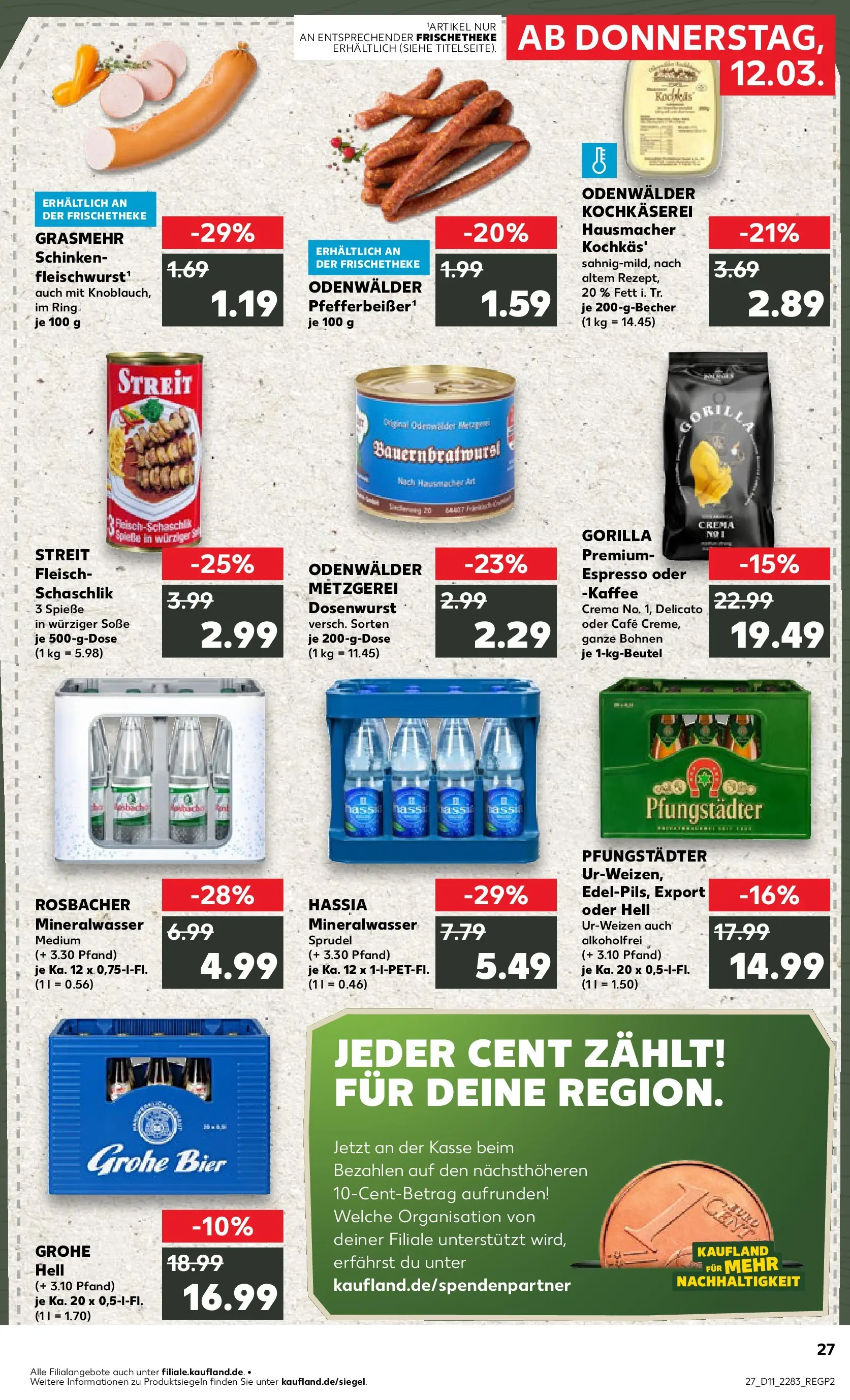 Prospekt Kaufland ab 09.03.2026 » Angebote Online zum Blättern | Seite: 39 | Produkte: Kaffee, Bier, Spieße, Mineralwasser