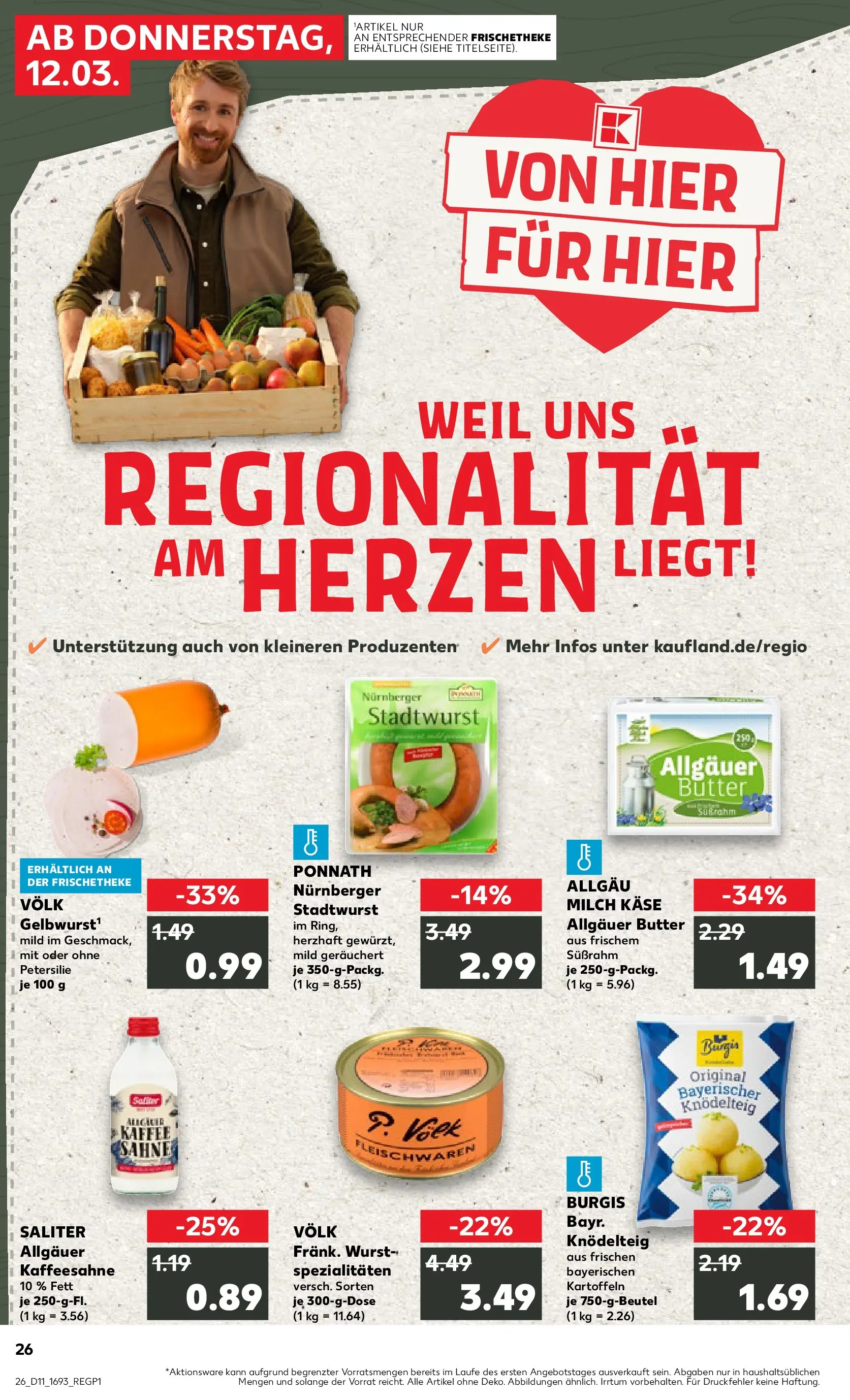 Prospekt Kaufland ab 12.03.2026 » Angebote Online zum Blättern | Seite: 26 | Produkte: Milch, Kartoffeln, Wurst, Petersilie