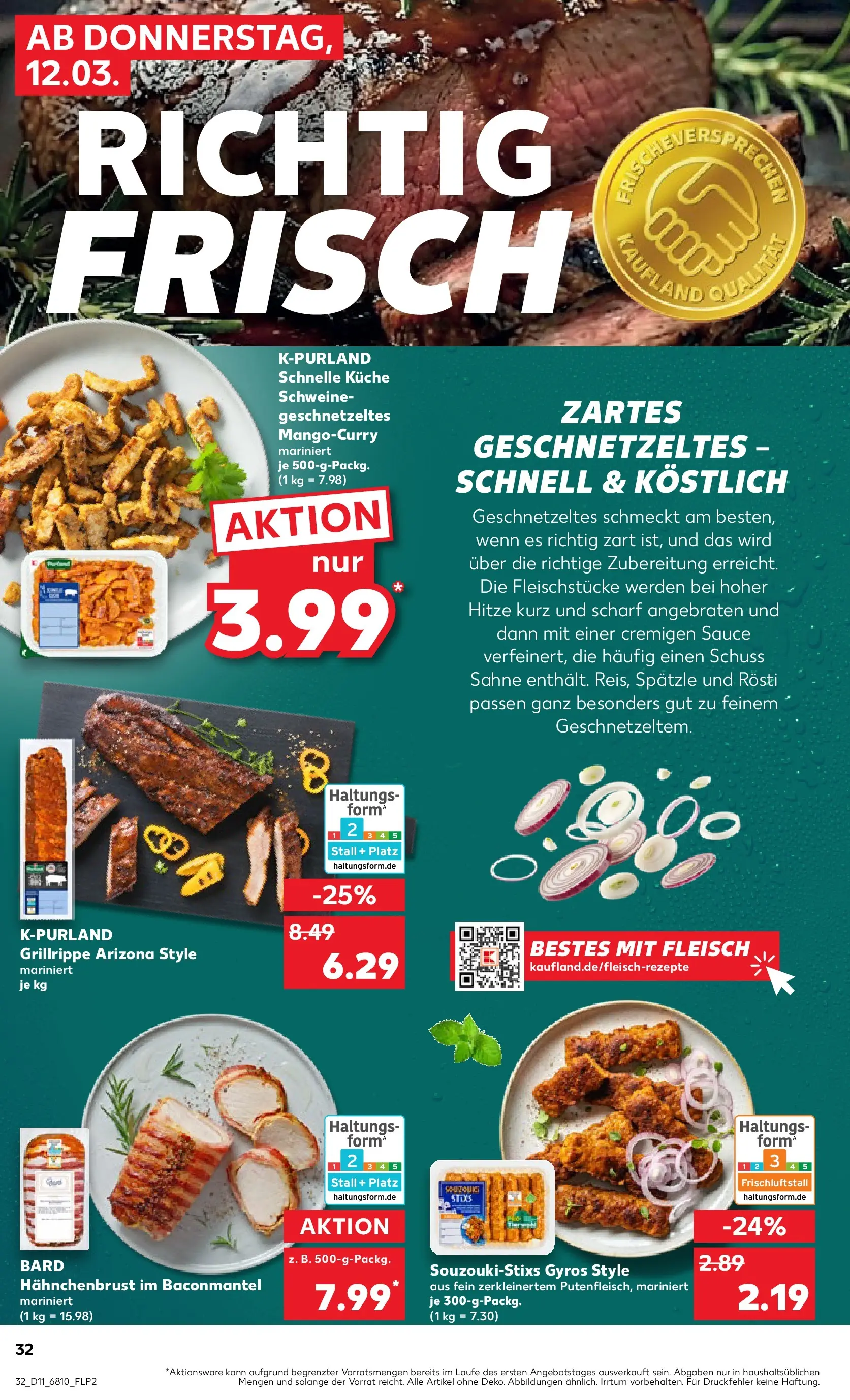 Prospekt Kaufland ab 09.03.2026 » Angebote Online zum Blättern | Seite: 44 | Produkte: Küche, Gyros, Sahne, Fleisch