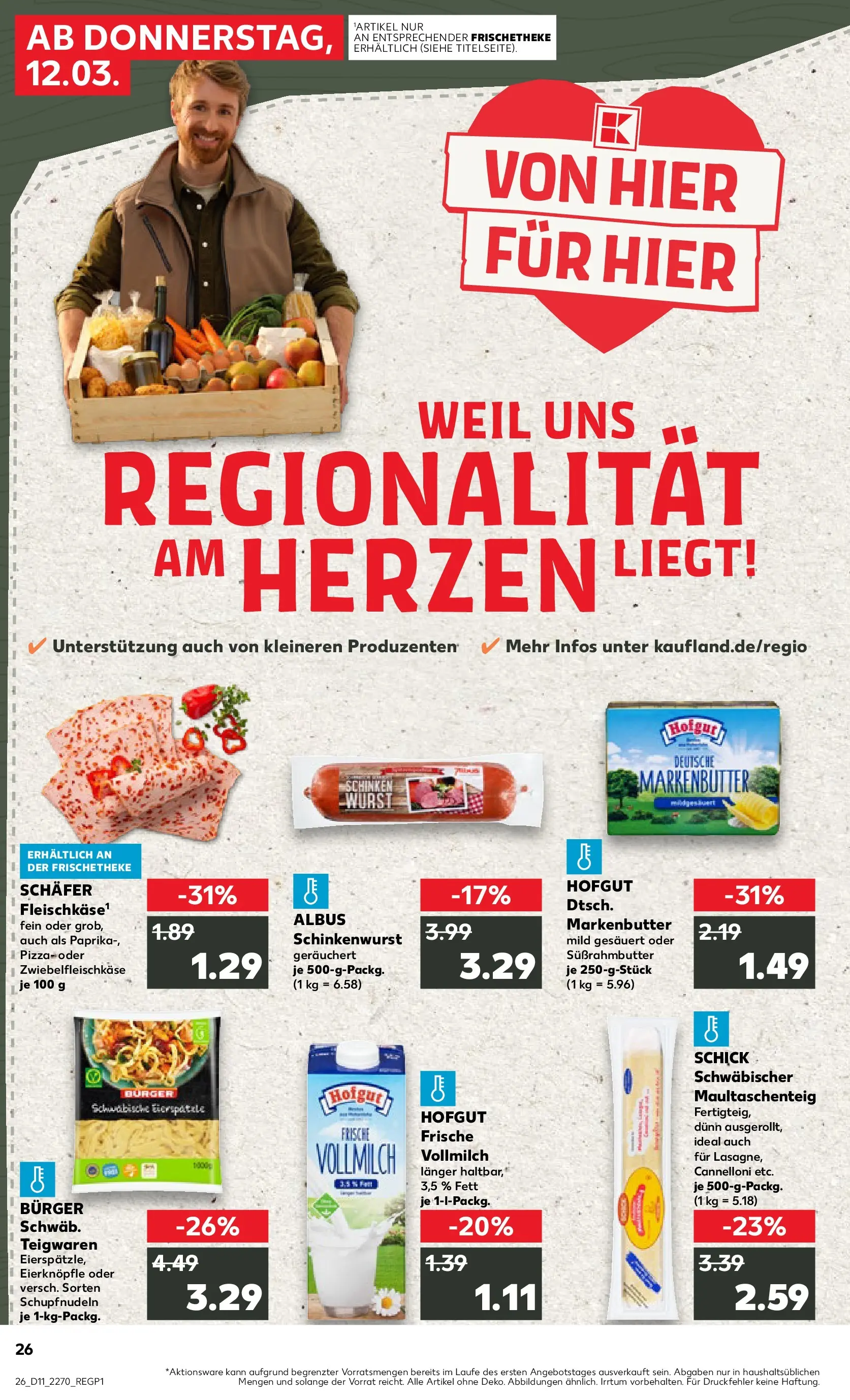 Prospekt Kaufland ab 12.03.2026 » Angebote Online zum Blättern | Seite: 26 | Produkte: Burger, Paprika, Wurst, Pizza