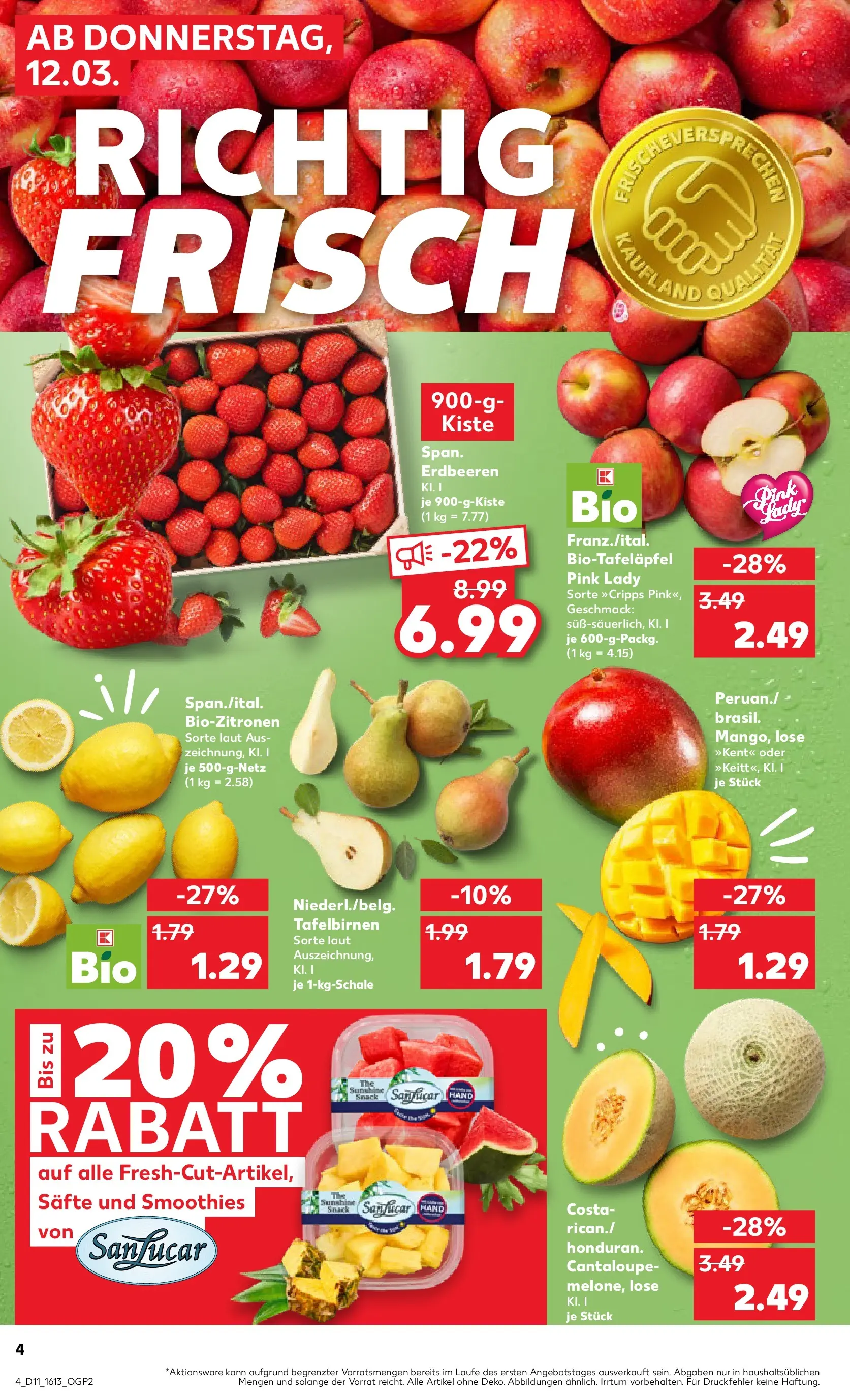 Prospekt Kaufland ab 09.03.2026 » Angebote Online zum Blättern | Seite: 16 | Produkte: Mango, Erdbeeren