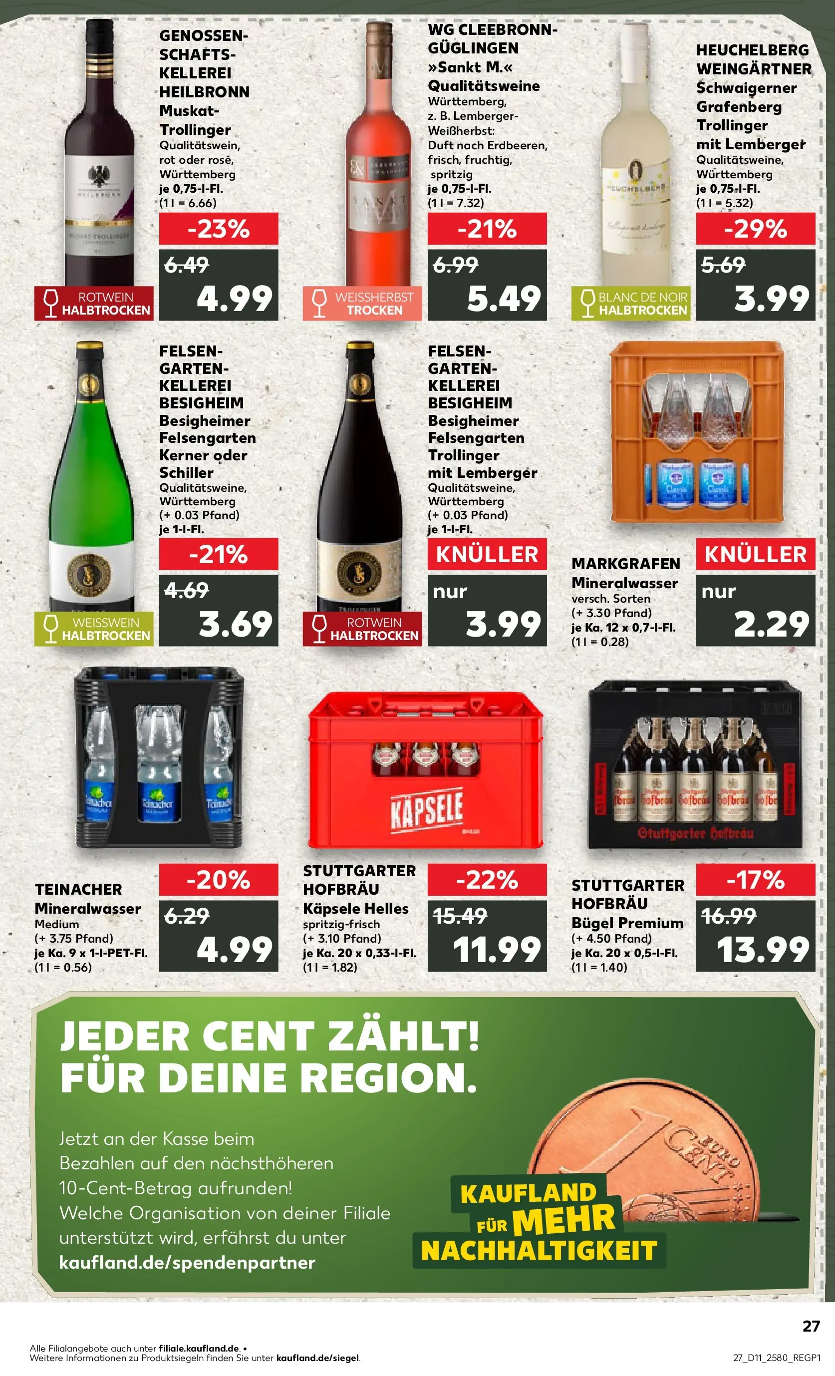 Prospekt Kaufland ab 09.03.2026 » Angebote Online zum Blättern | Seite: 39 | Produkte: Weißwein, Rotwein, Duft, Mineralwasser