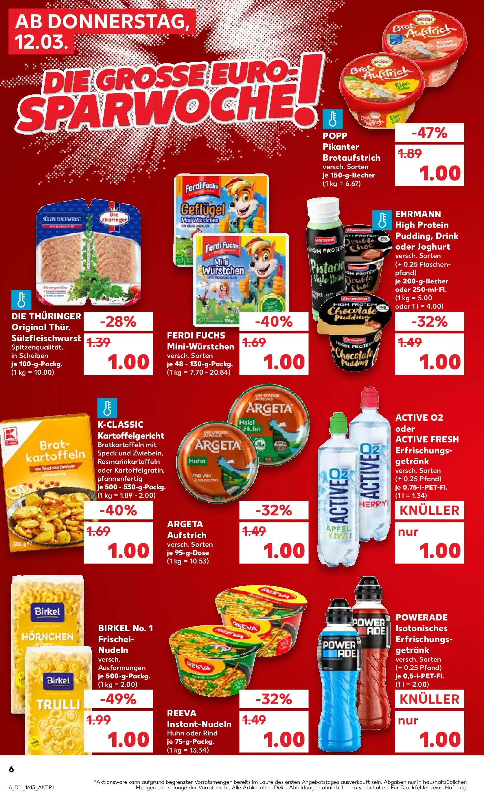 Prospekt Kaufland ab 09.03.2026 » Angebote Online zum Blättern | Seite: 18 | Produkte: Powerade, Pasta, Brot, Nudeln