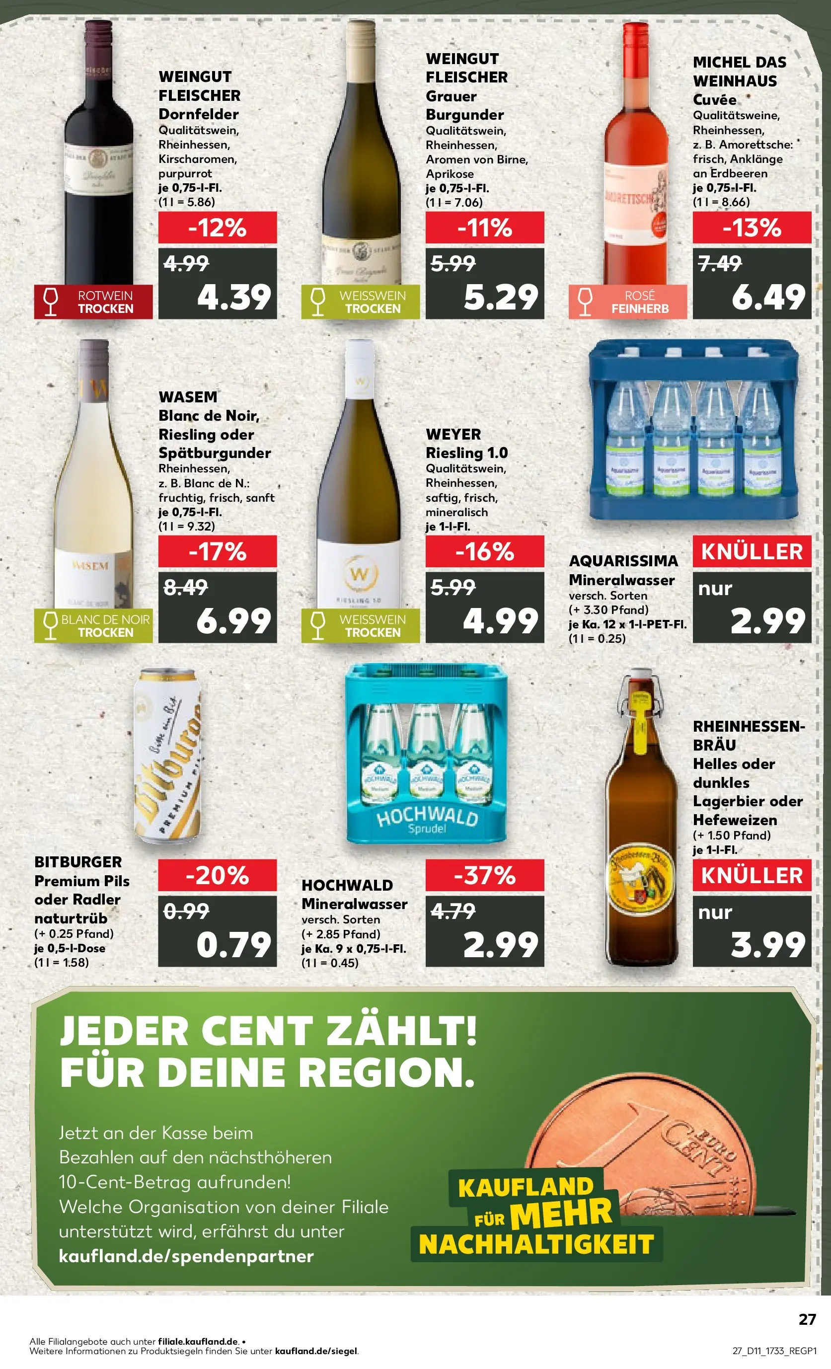 Prospekt Kaufland ab 12.03.2026 » Angebote Online zum Blättern | Seite: 27 | Produkte: Bitburger, Weißwein, Rotwein, Radler