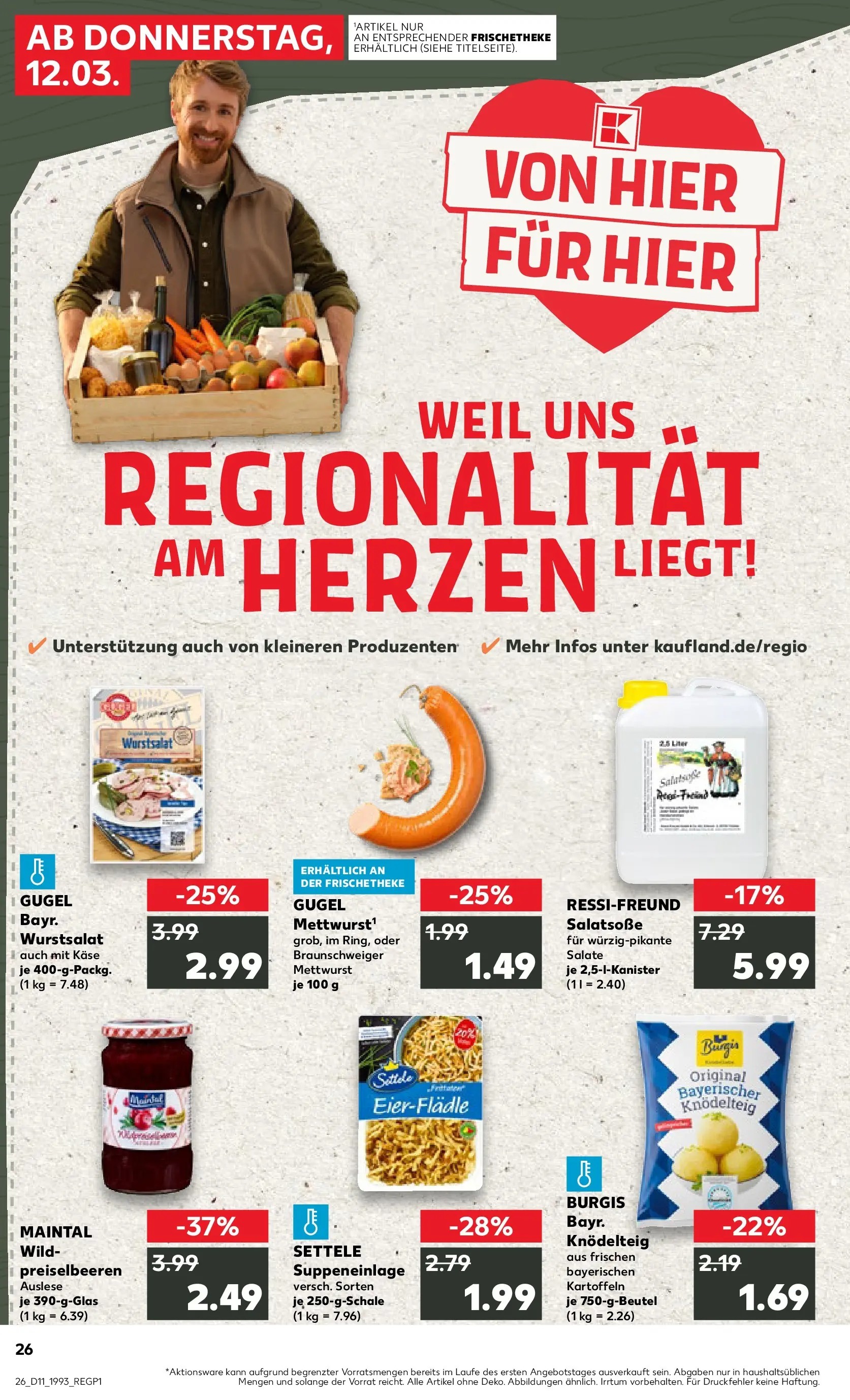Prospekt Kaufland ab 12.03.2026 » Angebote Online zum Blättern | Seite: 26 | Produkte: Käse, Dressing, Kartoffeln