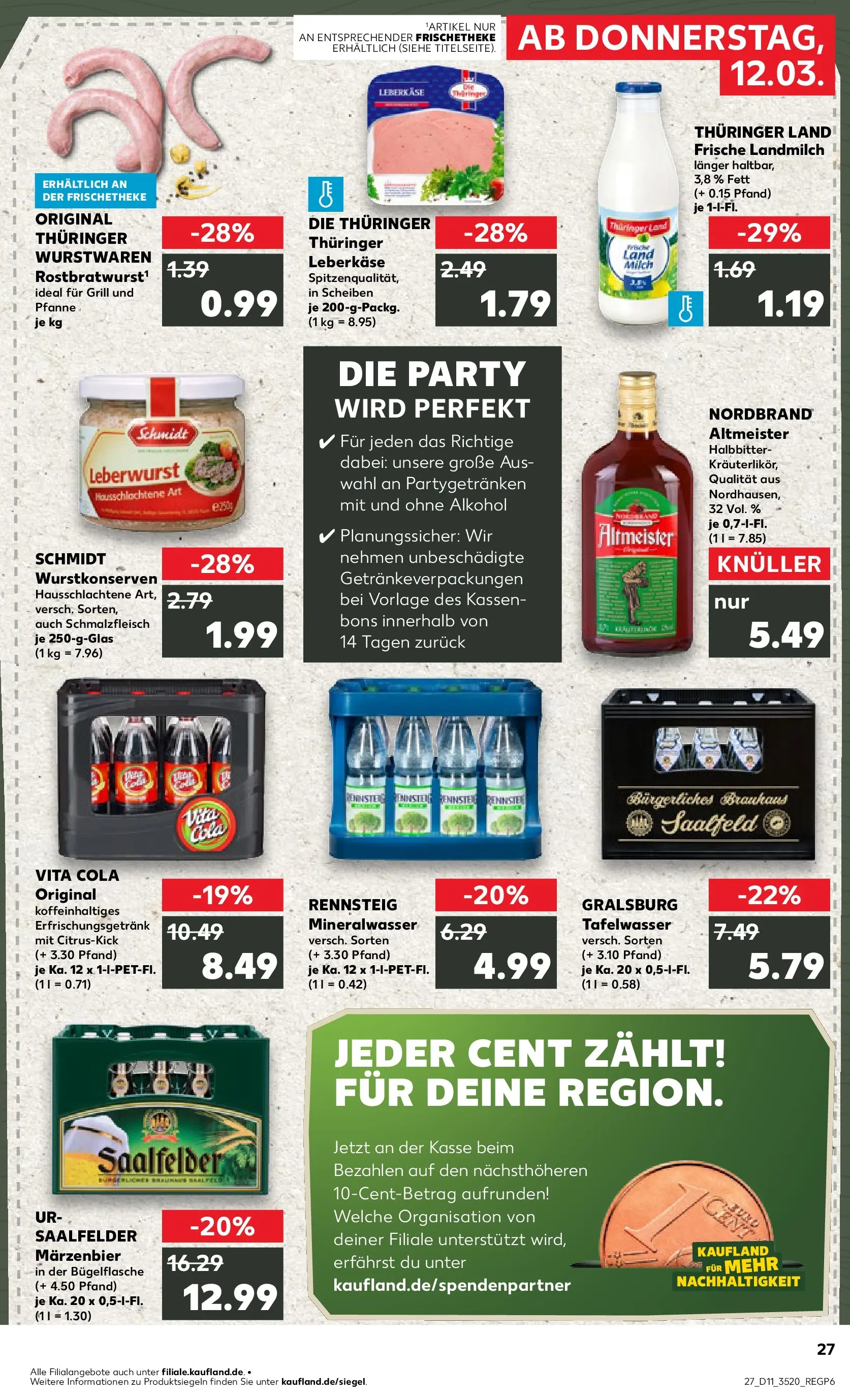Prospekt Kaufland ab 09.03.2026 » Angebote Online zum Blättern | Seite: 39 | Produkte: Grill, Cola, Milch, Leberkase