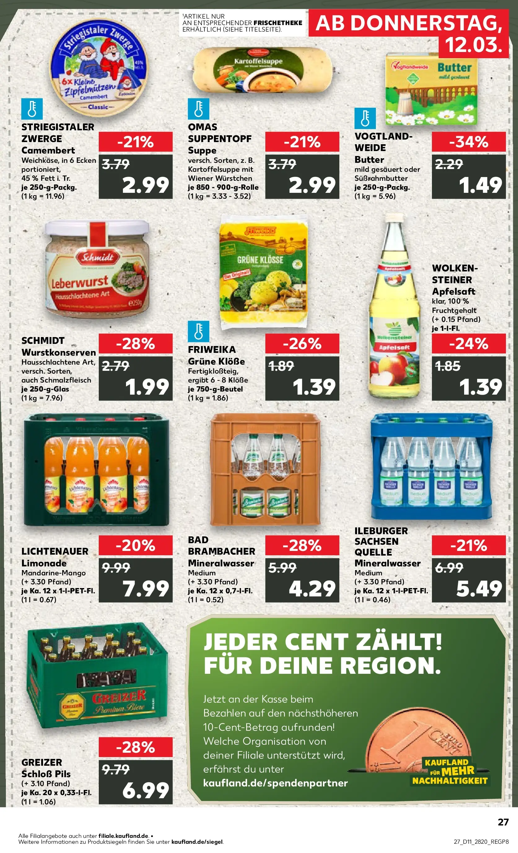 Prospekt Kaufland ab 09.03.2026 » Angebote Online zum Blättern | Seite: 39 | Produkte: Butter, Bad, Limonade, Apfelsaft