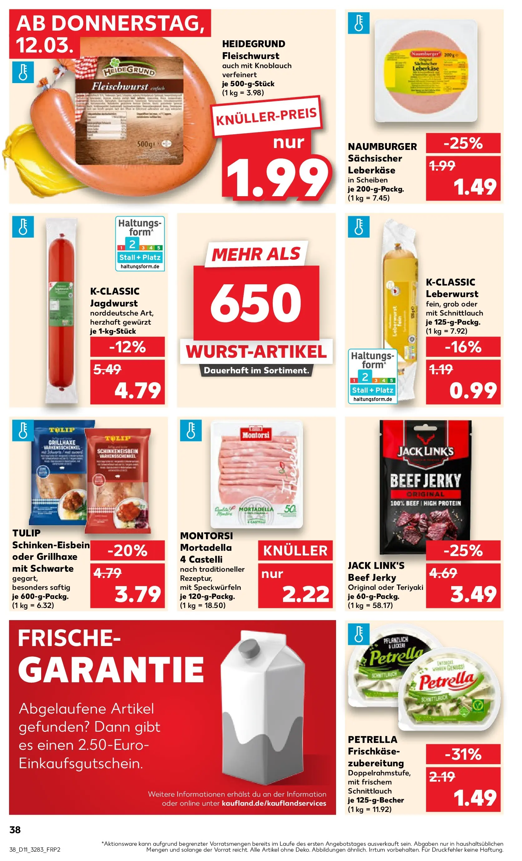 Prospekt Kaufland ab 09.03.2026 » Angebote Online zum Blättern | Seite: 50 | Produkte: Knoblauch, Frischkase, Leberkase