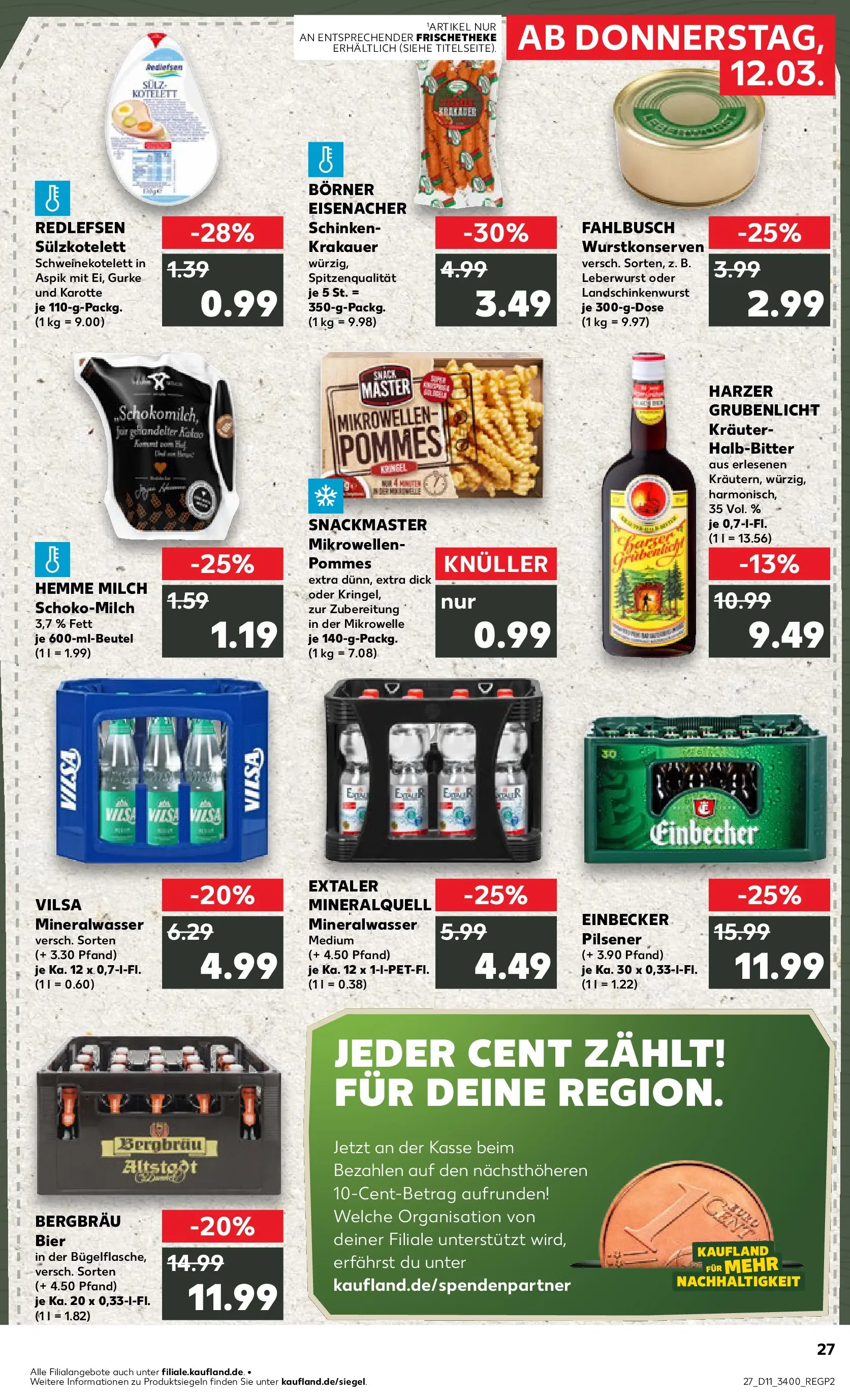 Prospekt Kaufland ab 12.03.2026 » Angebote Online zum Blättern | Seite: 27 | Produkte: Mikrowelle, Milch, Pommes, Karotte