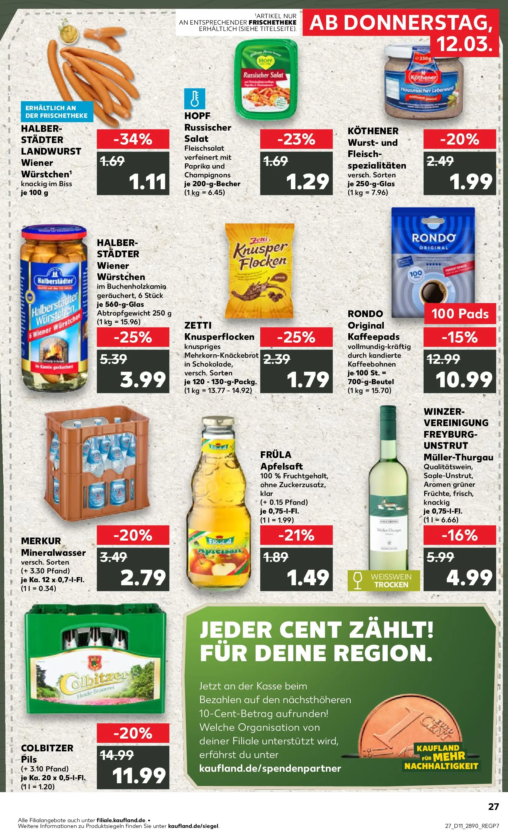 Prospekt Kaufland ab 09.03.2026 » Angebote Online zum Blättern | Seite: 39 | Produkte: Kaffeepads, Apfelsaft, Fleisch, Flocken