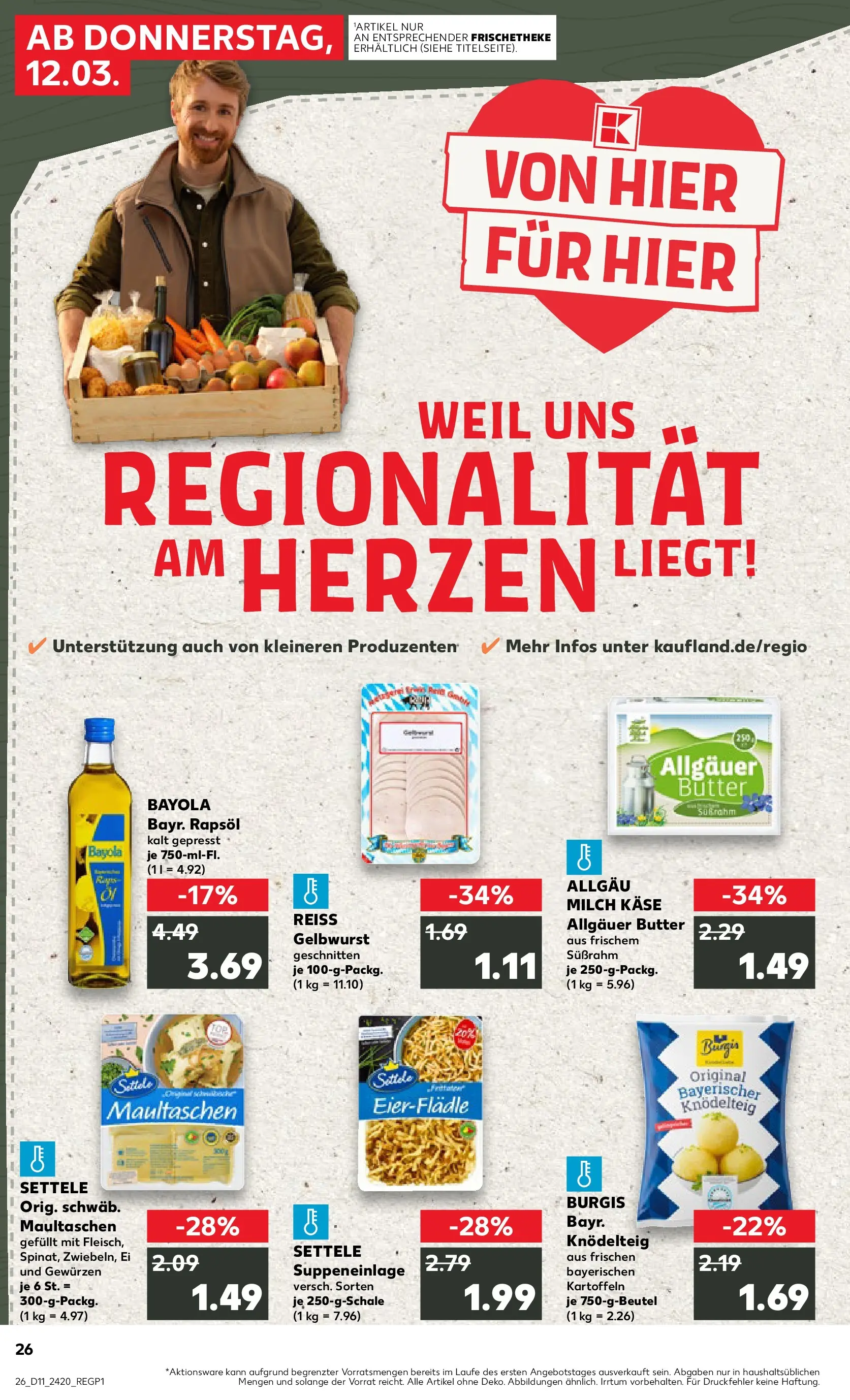Prospekt Kaufland ab 09.03.2026 » Angebote Online zum Blättern | Seite: 38 | Produkte: Milch, Butter, Kartoffeln, Pasta