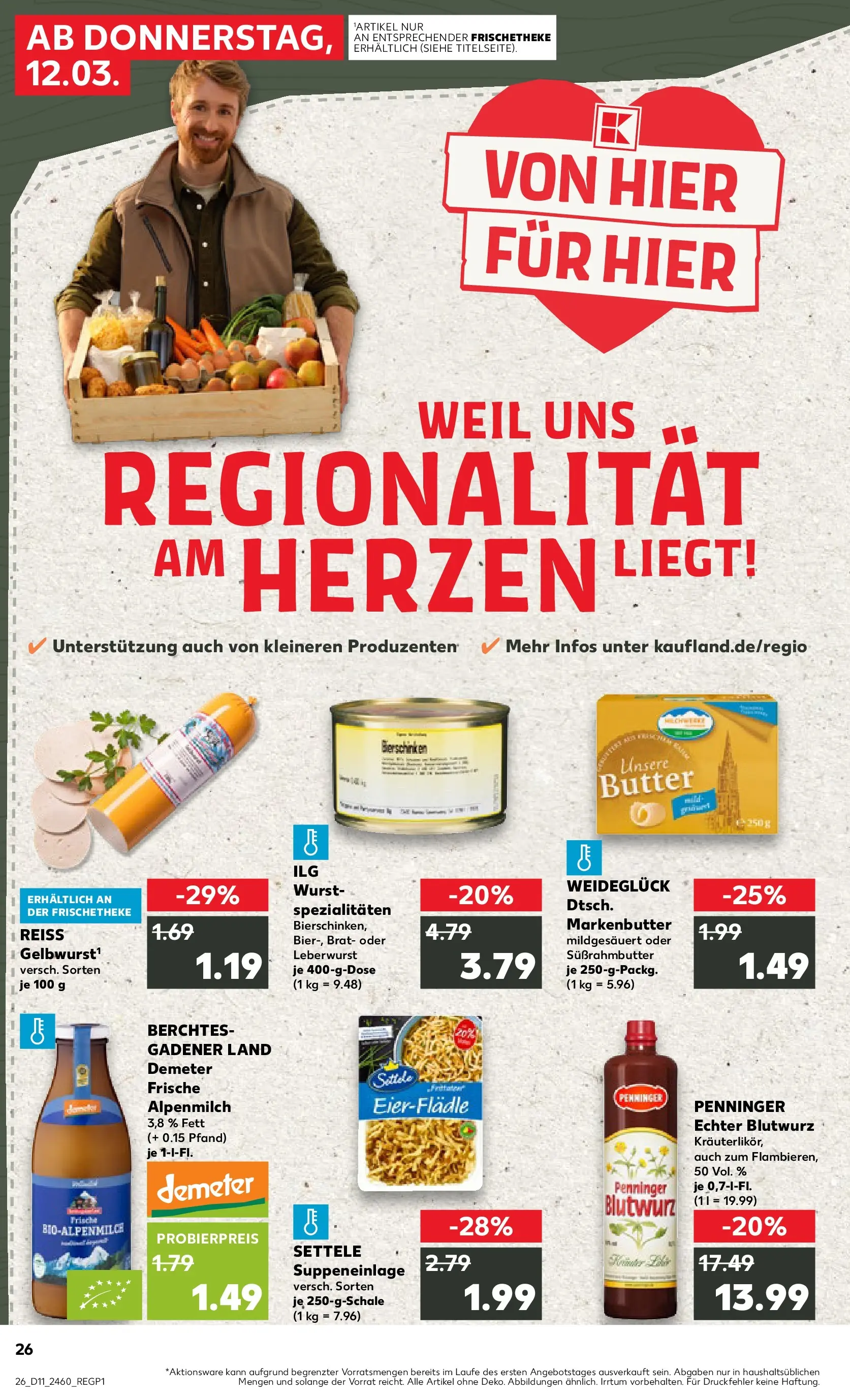 Prospekt Kaufland ab 09.03.2026 » Angebote Online zum Blättern | Seite: 38 | Produkte: Butter, Wurst, Pasta