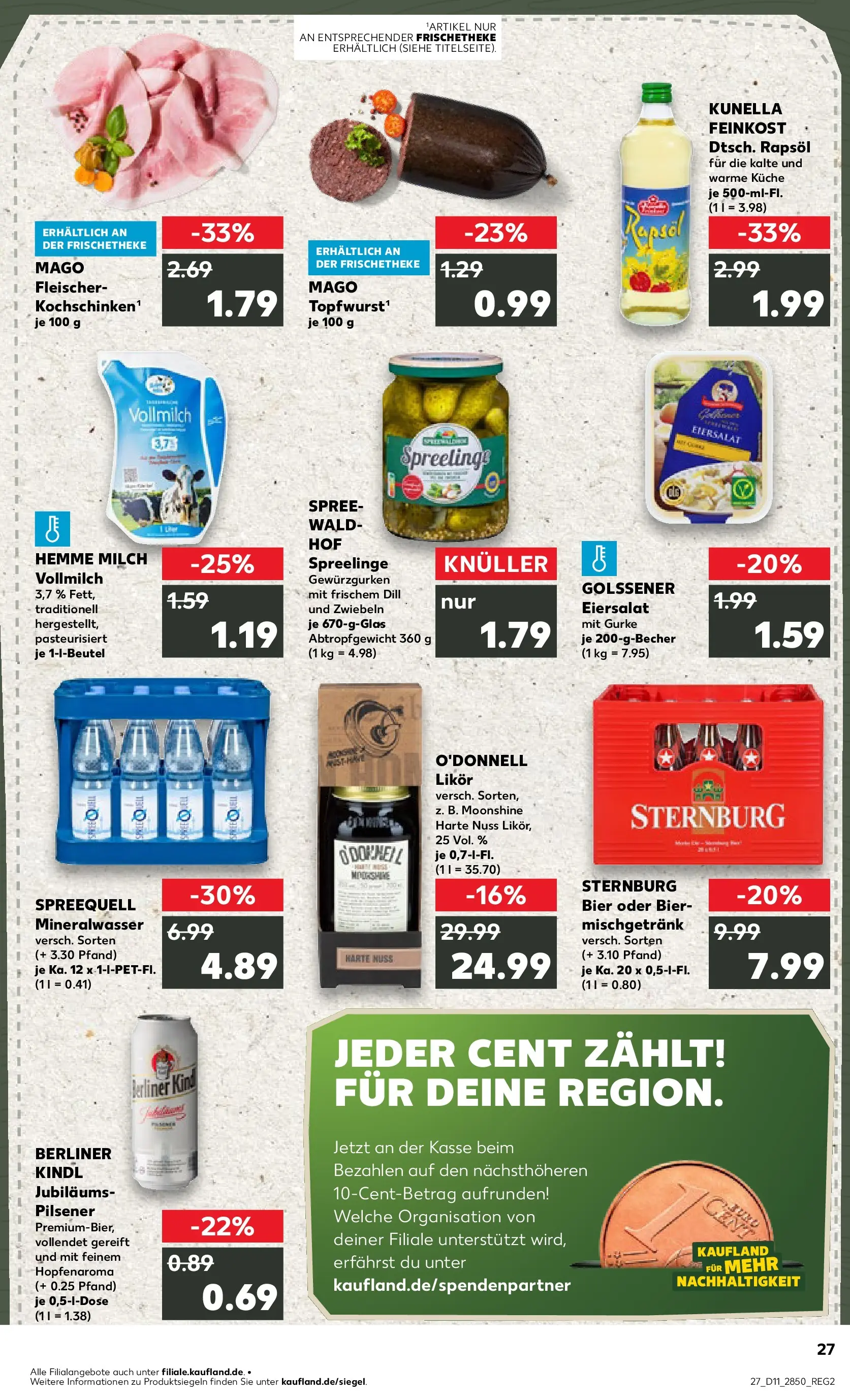 Prospekt Kaufland ab 11.03.2026 » Angebote Online zum Blättern | Seite: 27 | Produkte: Bier, Mineralwasser, Zwiebeln, Dill