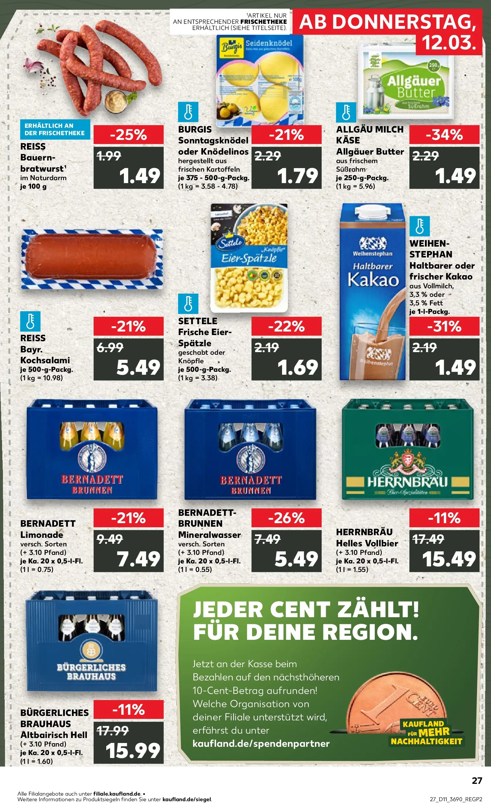 Prospekt Kaufland ab 09.03.2026 » Angebote Online zum Blättern | Seite: 39 | Produkte: Milch, Limonade, Kartoffeln, Salami
