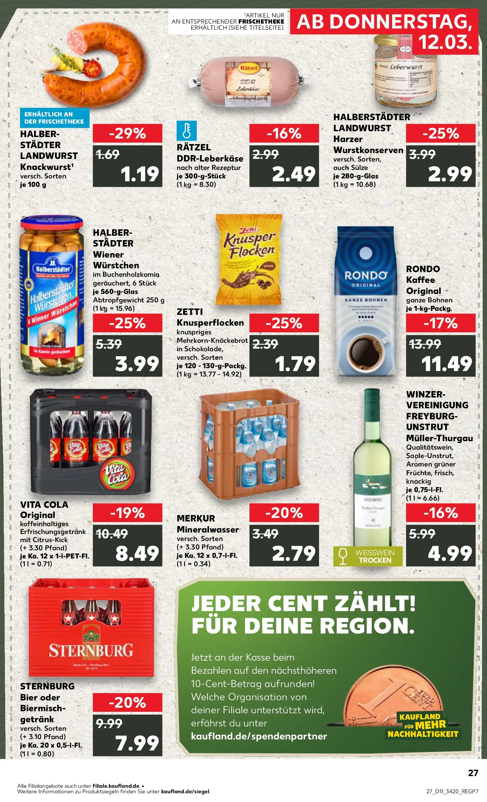 Prospekt Kaufland ab 09.03.2026 » Angebote Online zum Blättern | Seite: 39 | Produkte: Wiener wurstchen, Kaffee, Bier, Vita cola