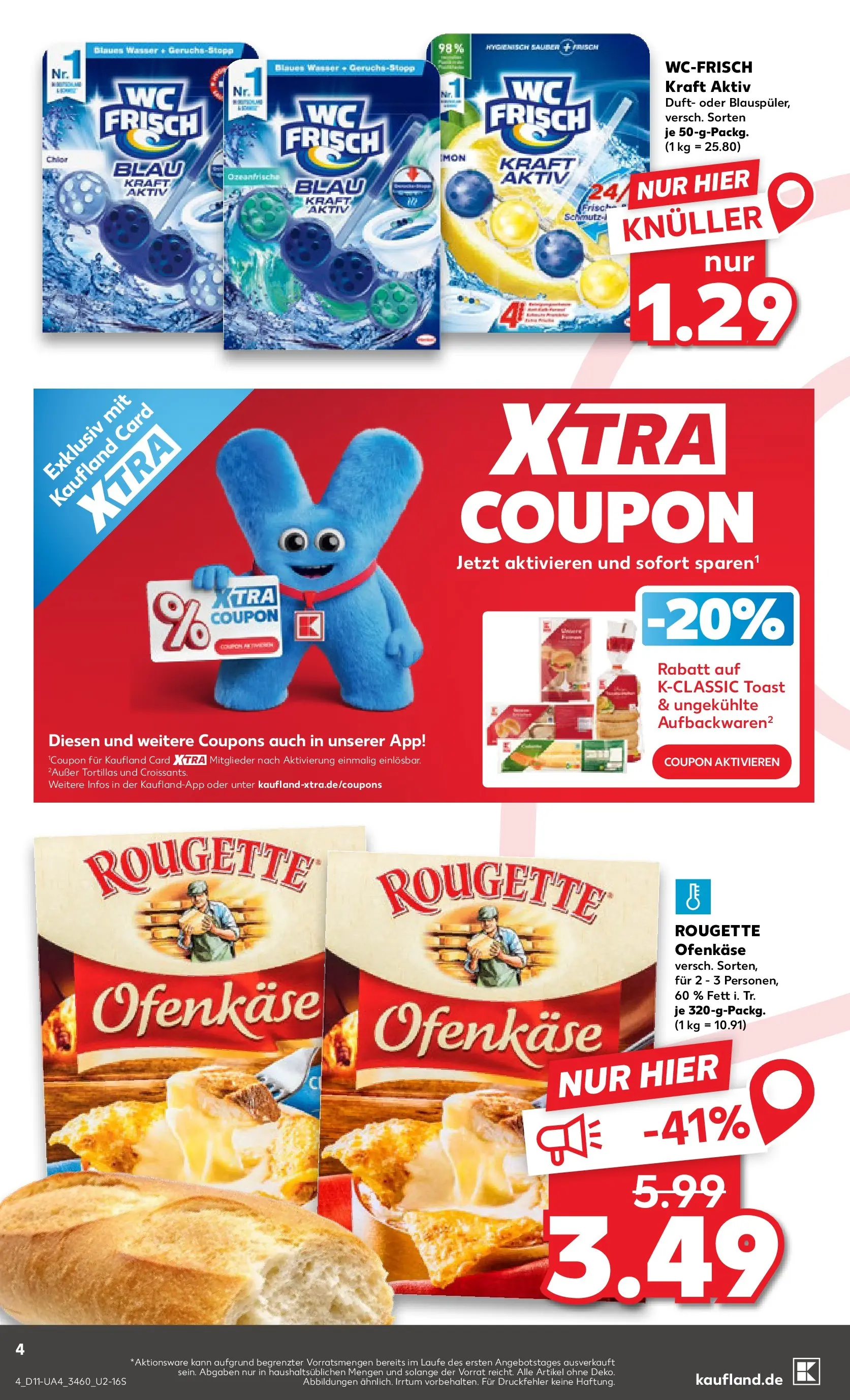 Prospekt Kaufland ab 09.03.2026 » Angebote Online zum Blättern | Seite: 16 | Produkte: Toast, Duft, Rougette ofenkase, Wasser
