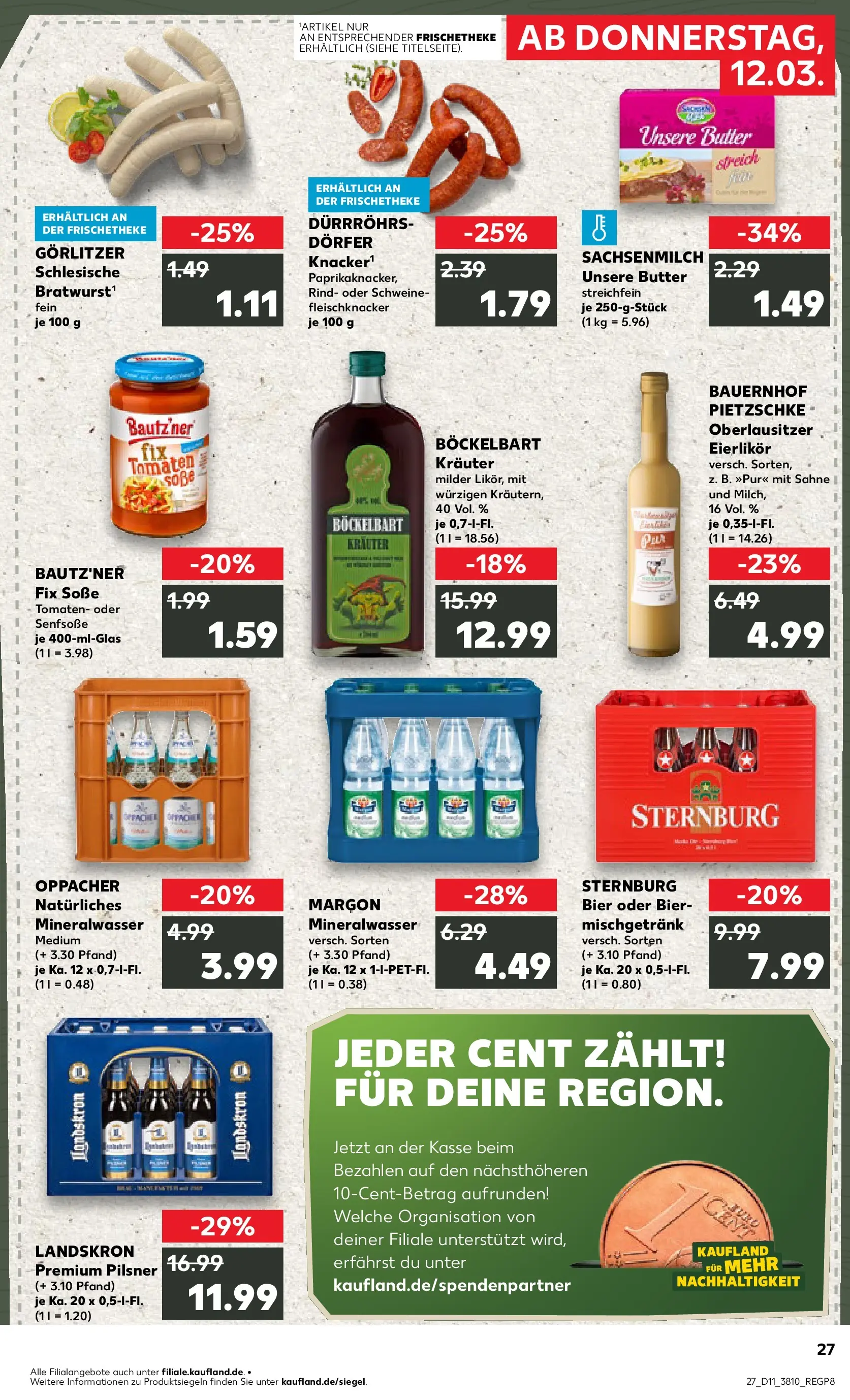 Prospekt Kaufland ab 09.03.2026 » Angebote Online zum Blättern | Seite: 39 | Produkte: Tomaten, Mineralwasser, Soße, Sahne