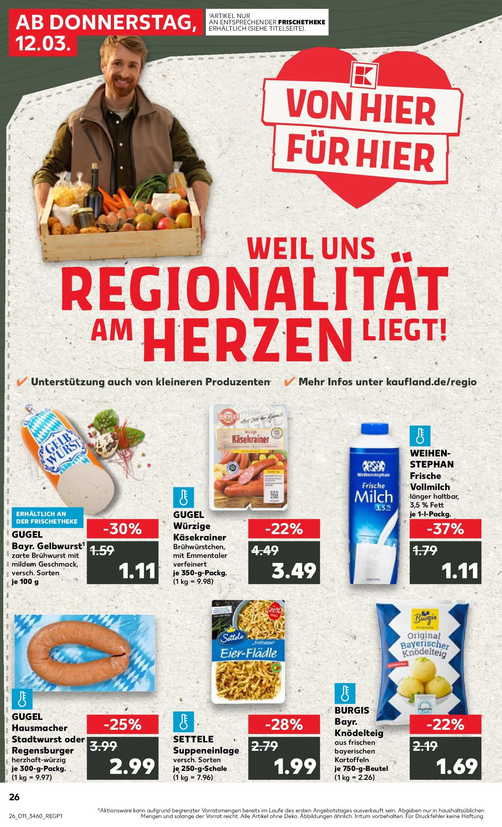 Prospekt Kaufland ab 09.03.2026 » Angebote Online zum Blättern | Seite: 54 | Produkte: Milch, Käsekrainer, Kartoffeln, Wurst