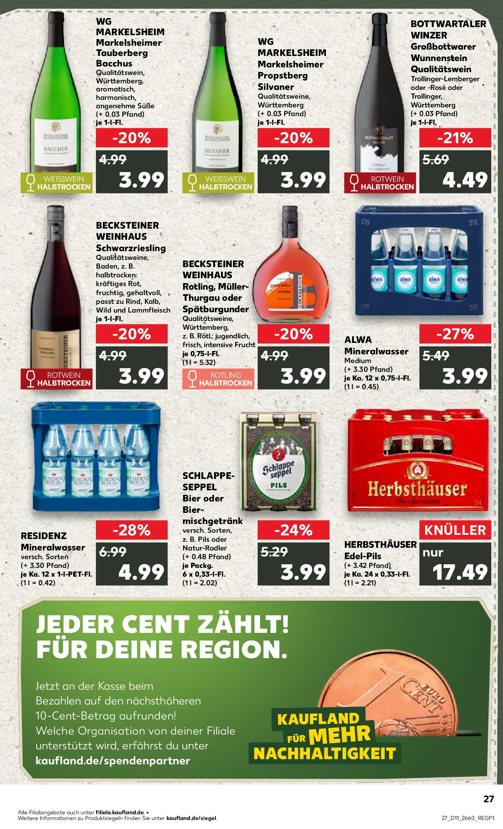Prospekt Kaufland ab 09.03.2026 » Angebote Online zum Blättern | Seite: 39 | Produkte: Bier, Weißwein, Rotwein, Mineralwasser