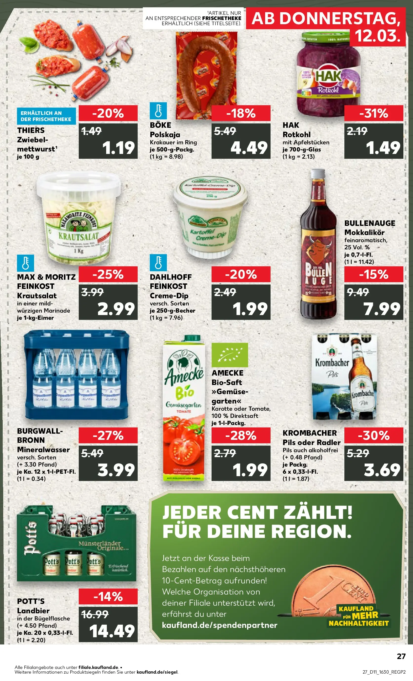 Prospekt Kaufland ab 09.03.2026 » Angebote Online zum Blättern | Seite: 39 | Produkte: Pils, Mineralwasser, Radler, Karotte